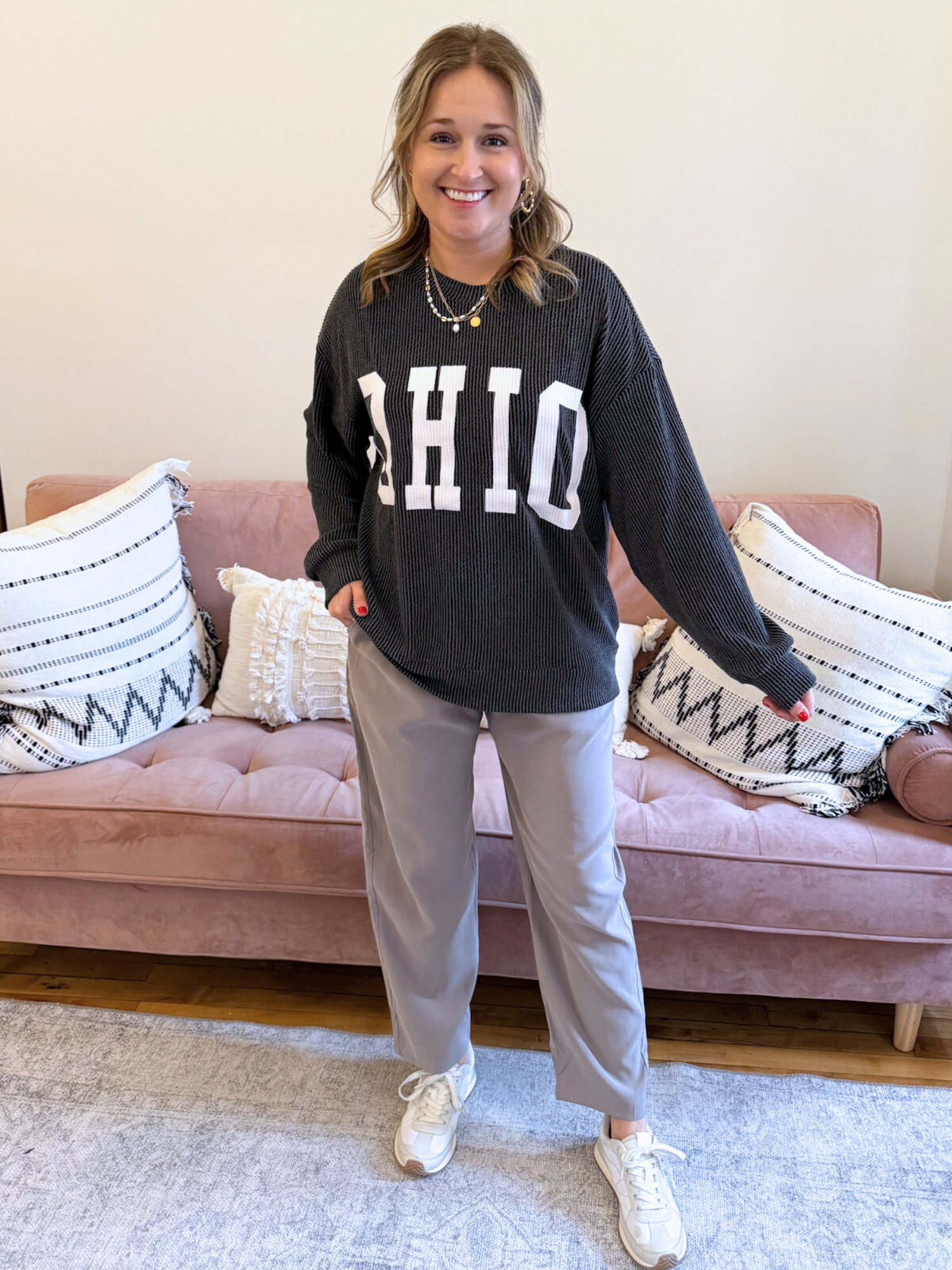 Ohio Ribbed Crewneck - The Collective Rose