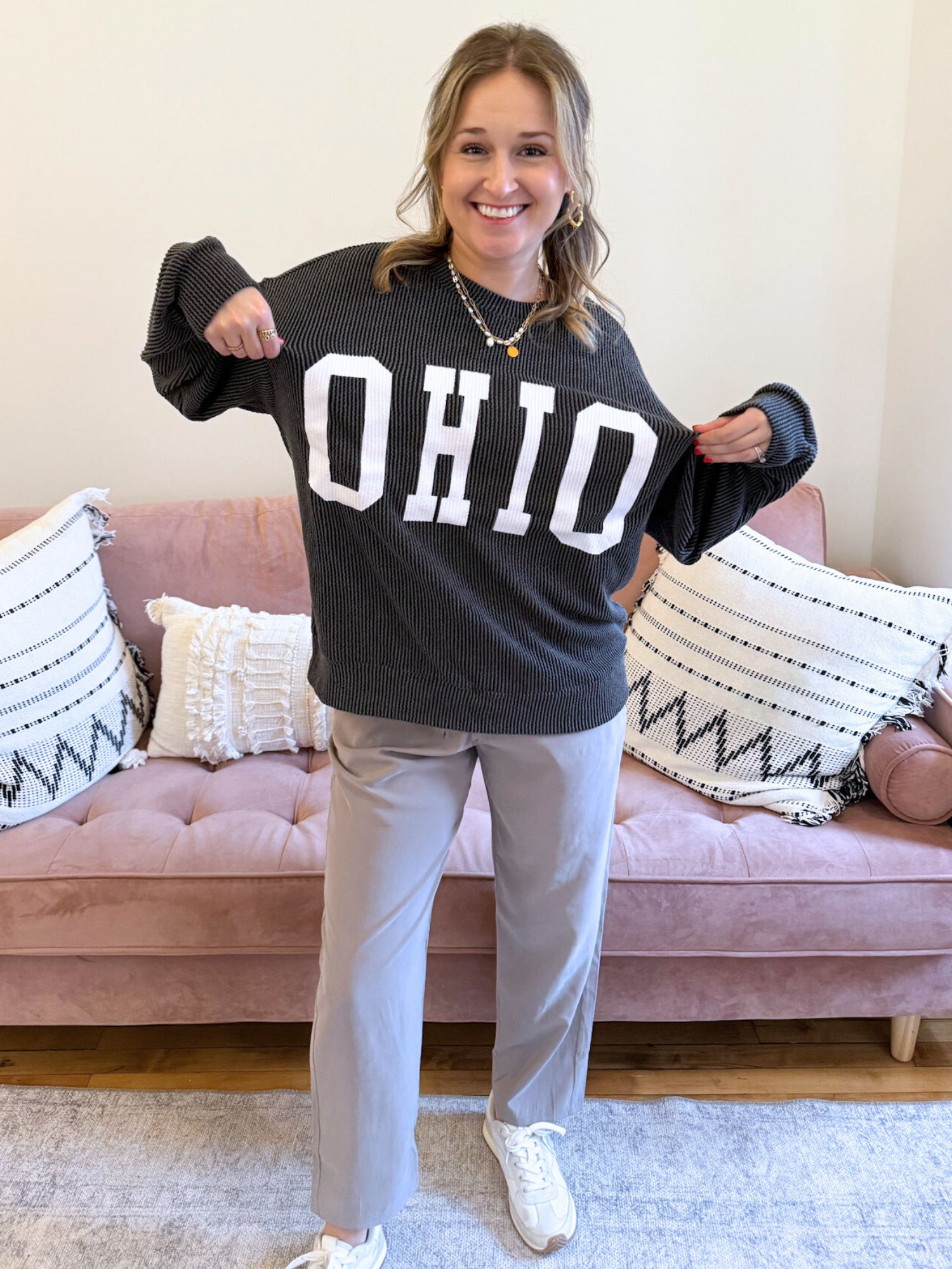 Ohio Ribbed Crewneck - The Collective Rose