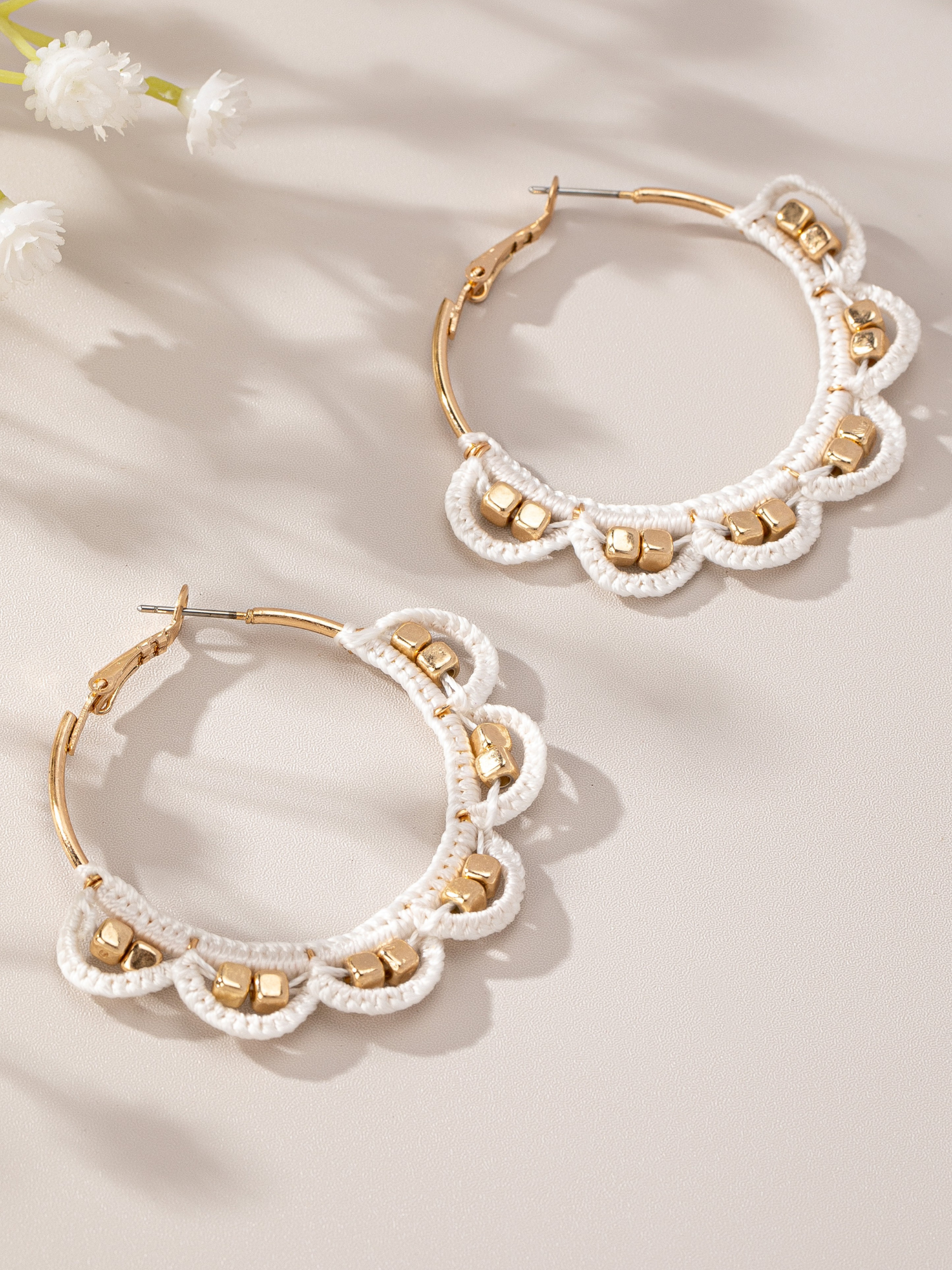 Crochet Flower Hoop Earrings - The Collective Rose