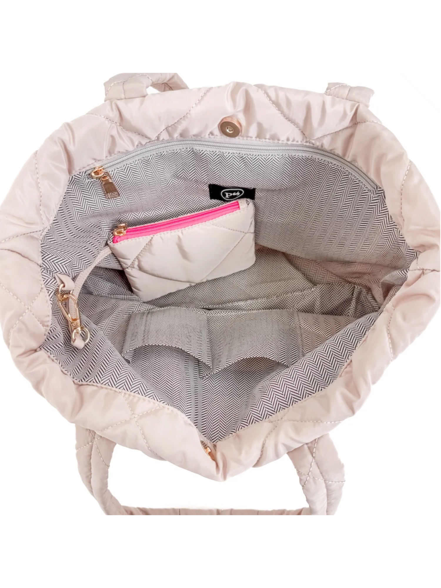 Presley Puffer Quilted Tote - Tan - The Collective Rose