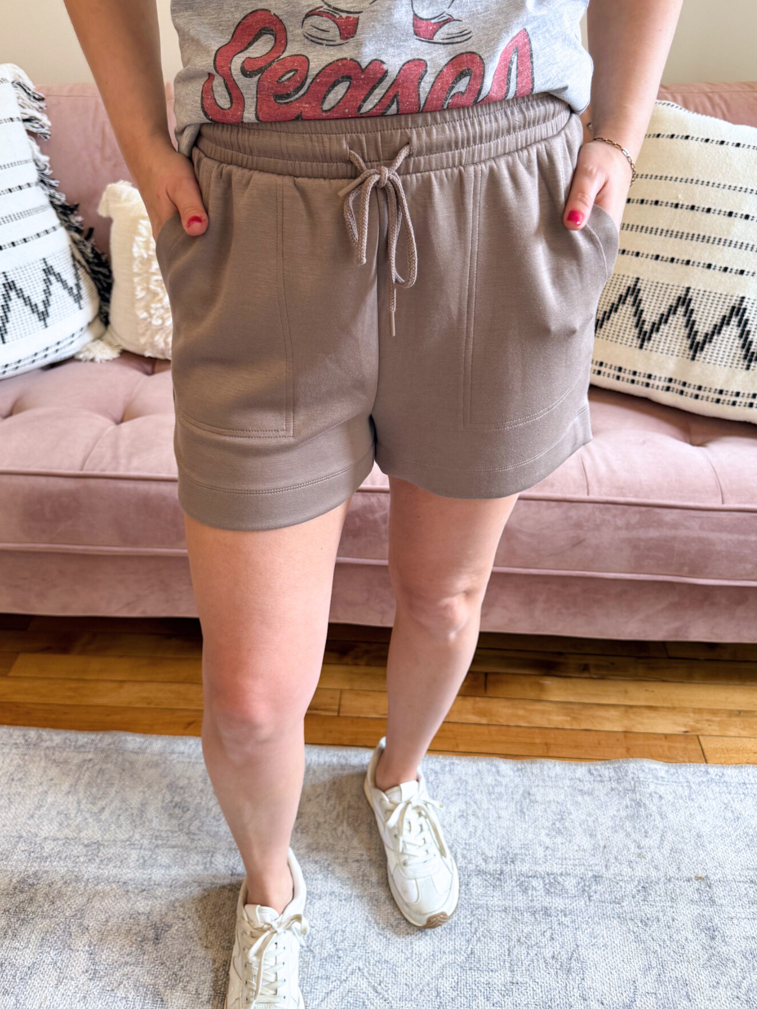 Joelle Lounge Shorts - Mocha - The Collective Rose
