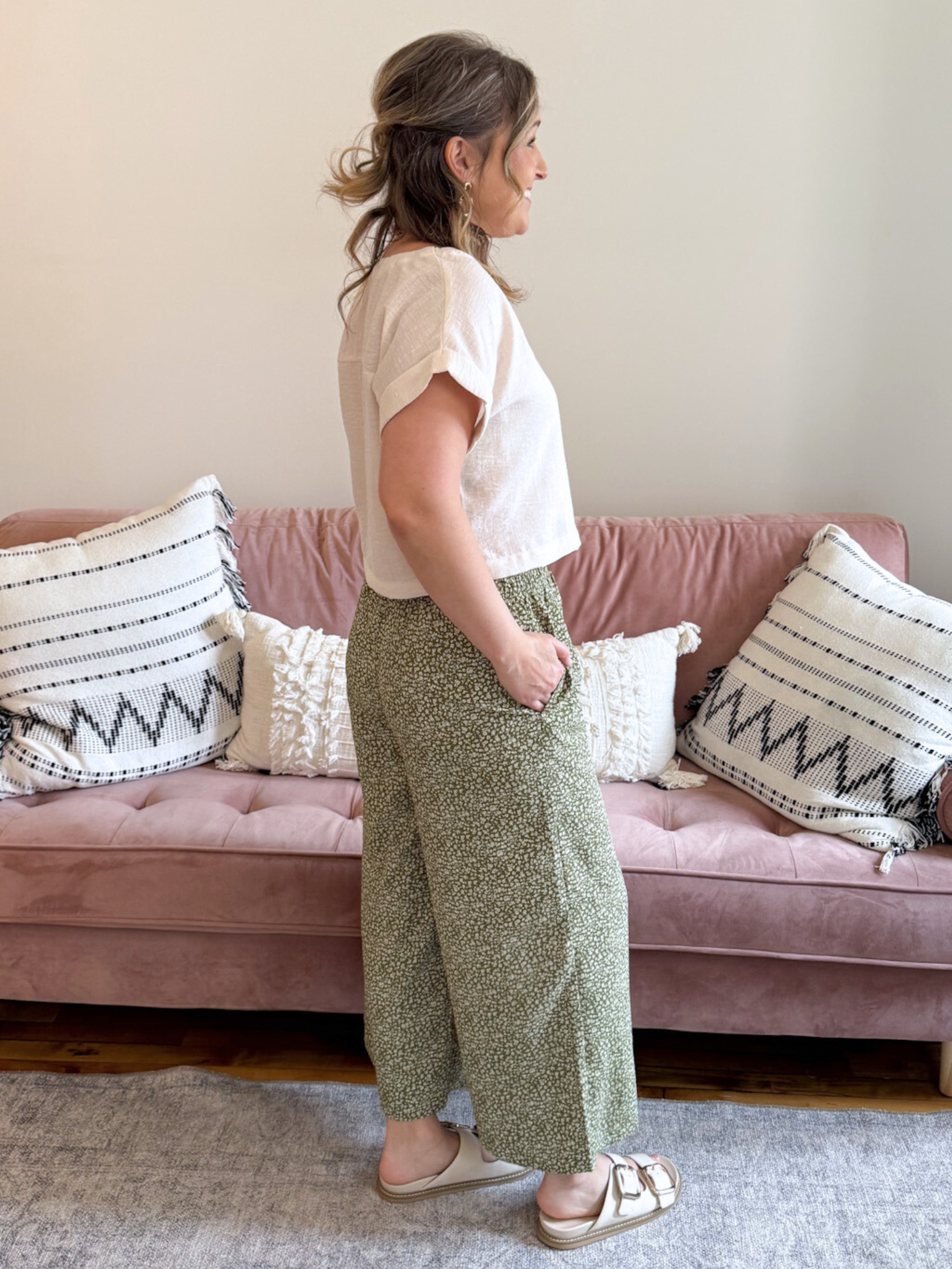 Anna Maria Short Sleeve Top - Taupe - The Collective Rose