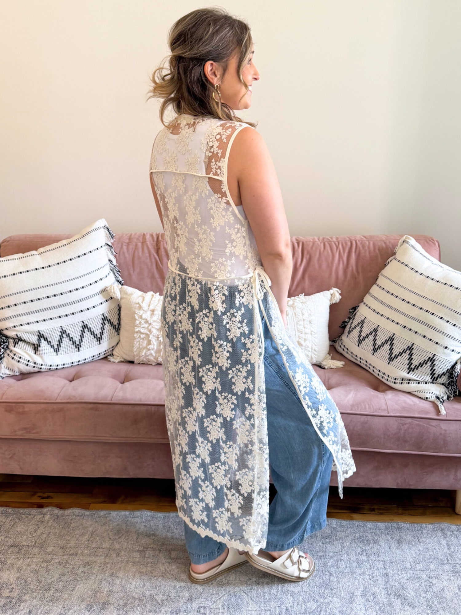 Tinsley Lace Maxi Vest - The Collective Rose