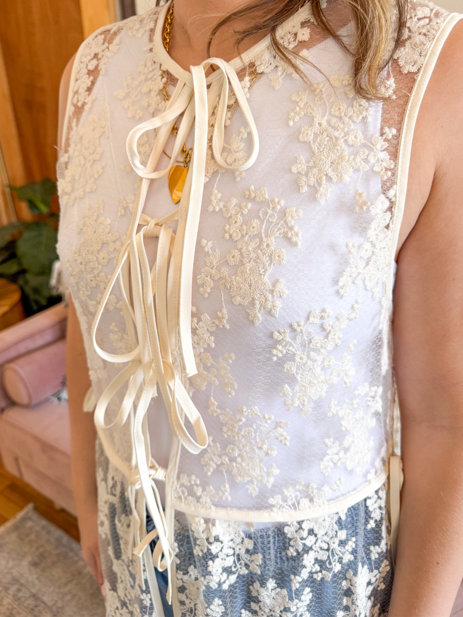 Tinsley Lace Maxi Vest - The Collective Rose
