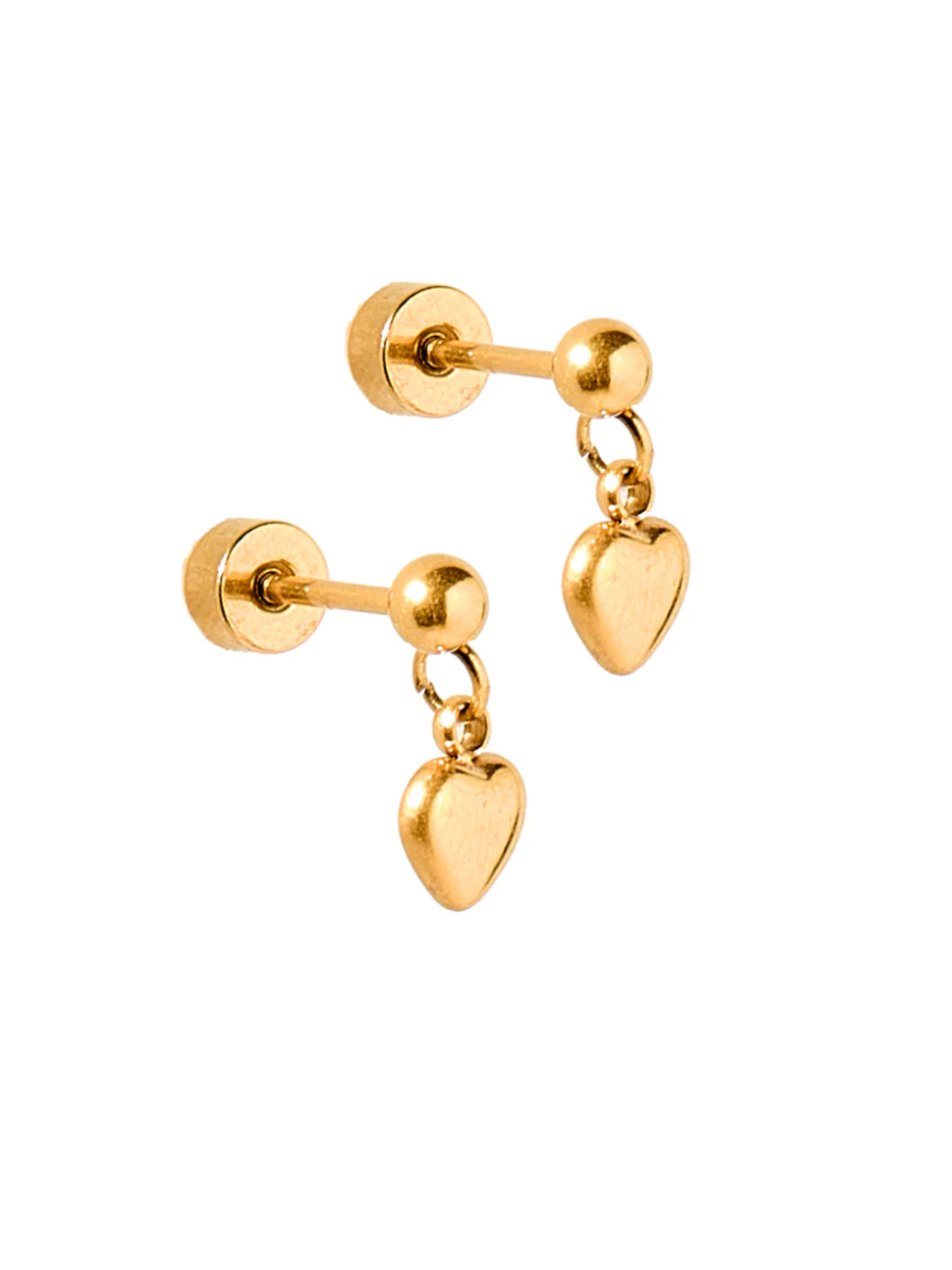 Milly Heart Screwback Stud Earrings - The Collective Rose