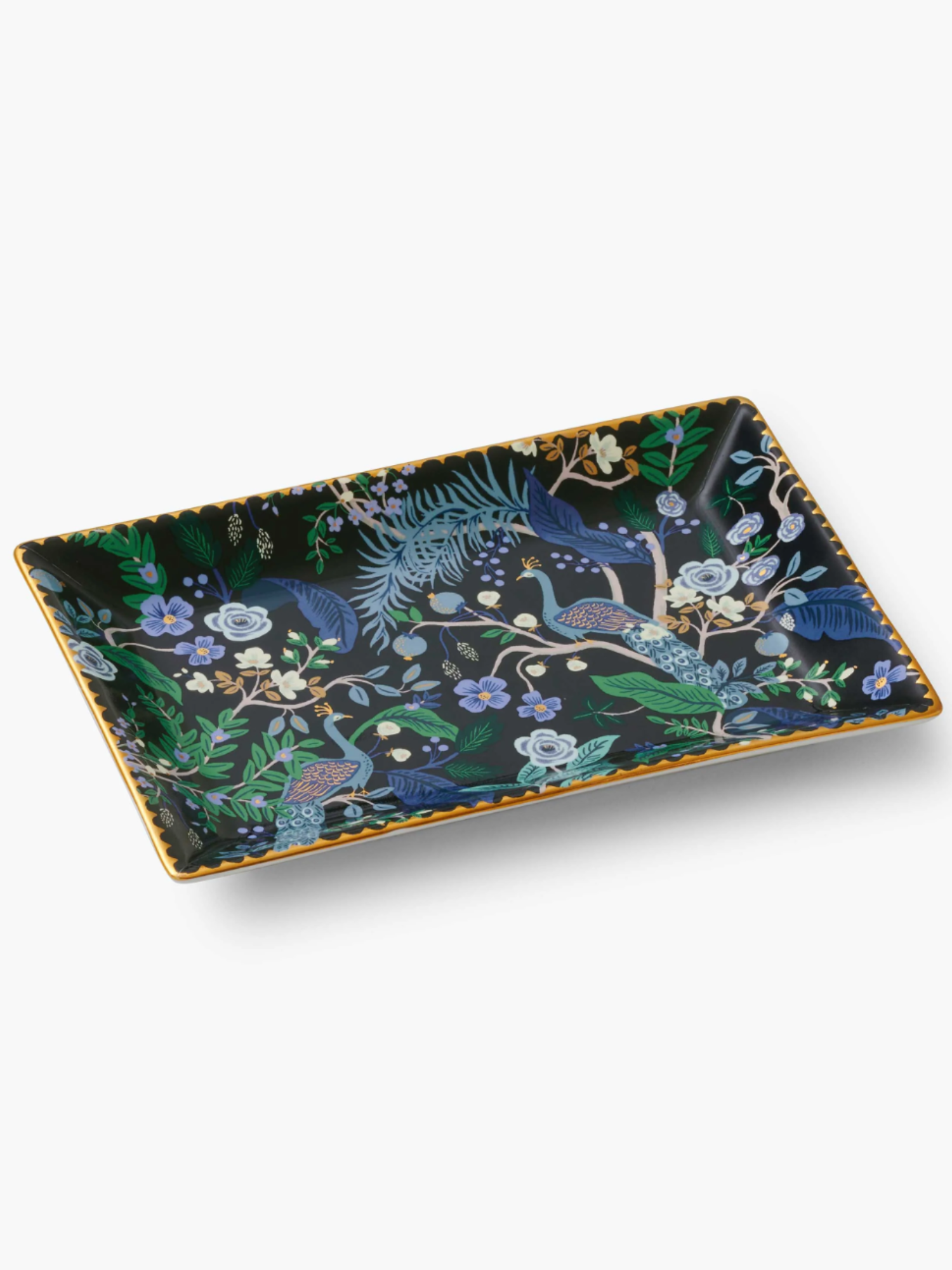 Porcelain Catchall Tray - Peacock