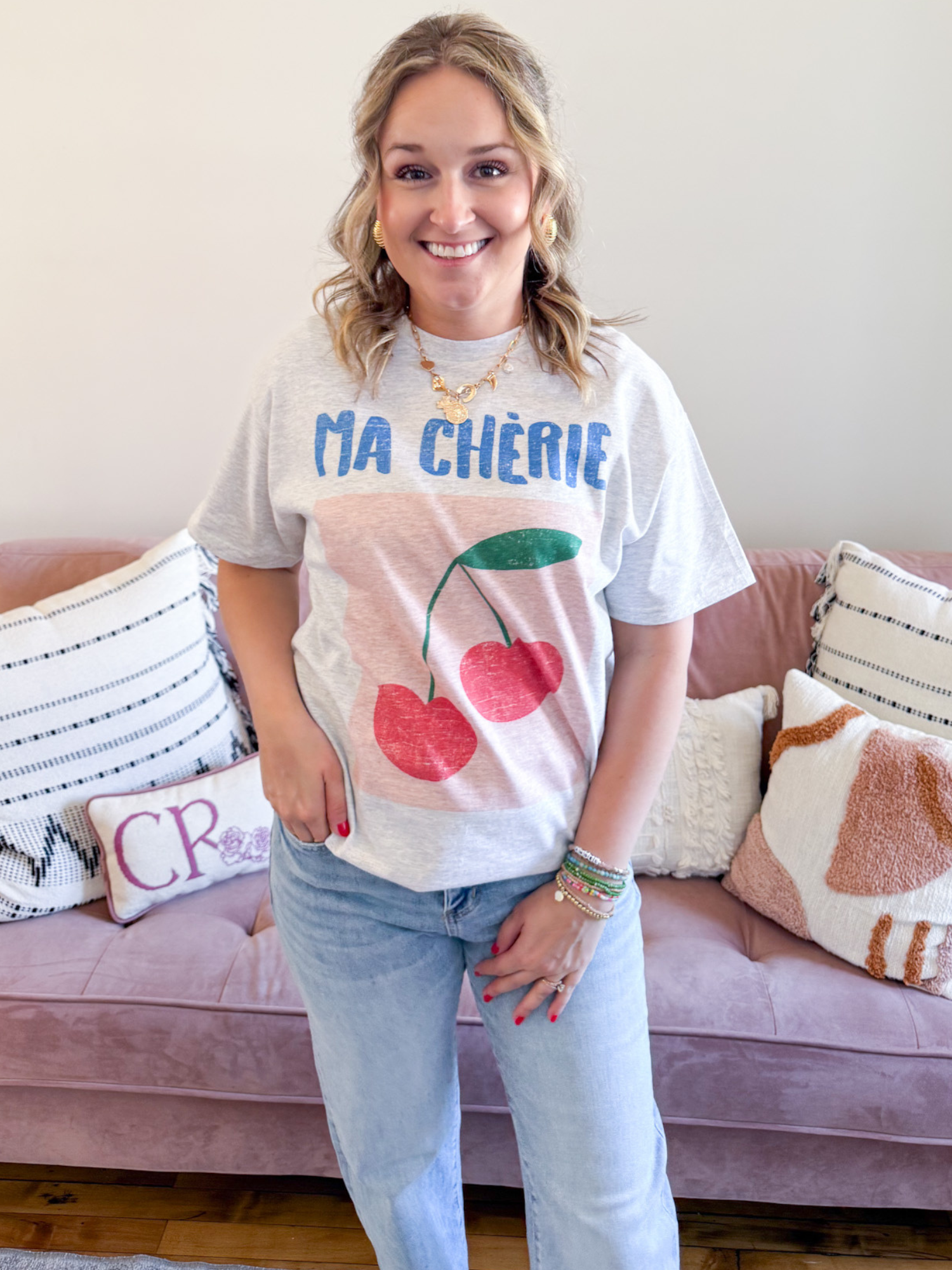Ma Cherie Oversized Graphic Tee - The Collective Rose
