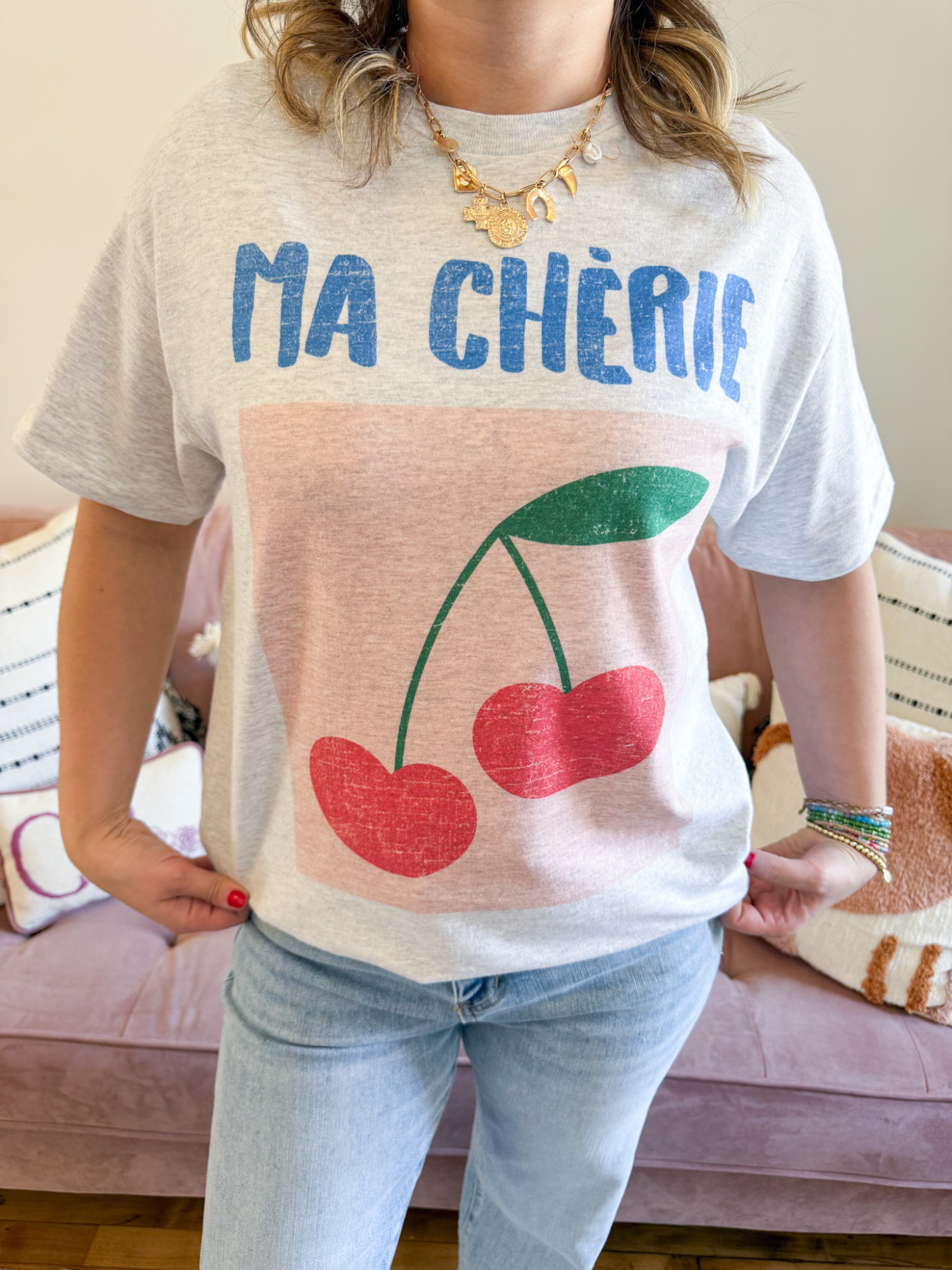 Ma Cherie Oversized Graphic Tee - The Collective Rose