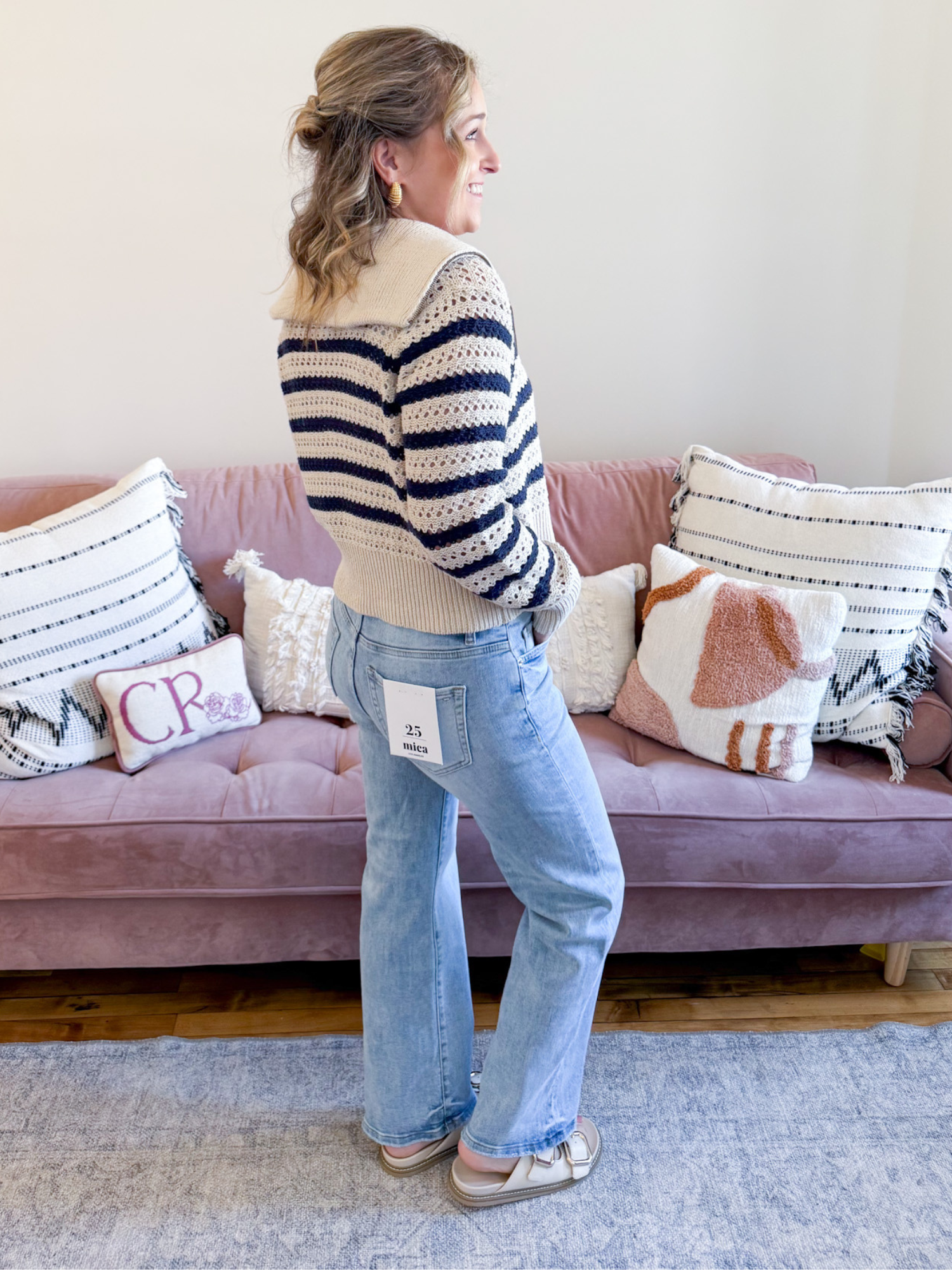 Sutton Striped Knit Jacket - The Collective Rose