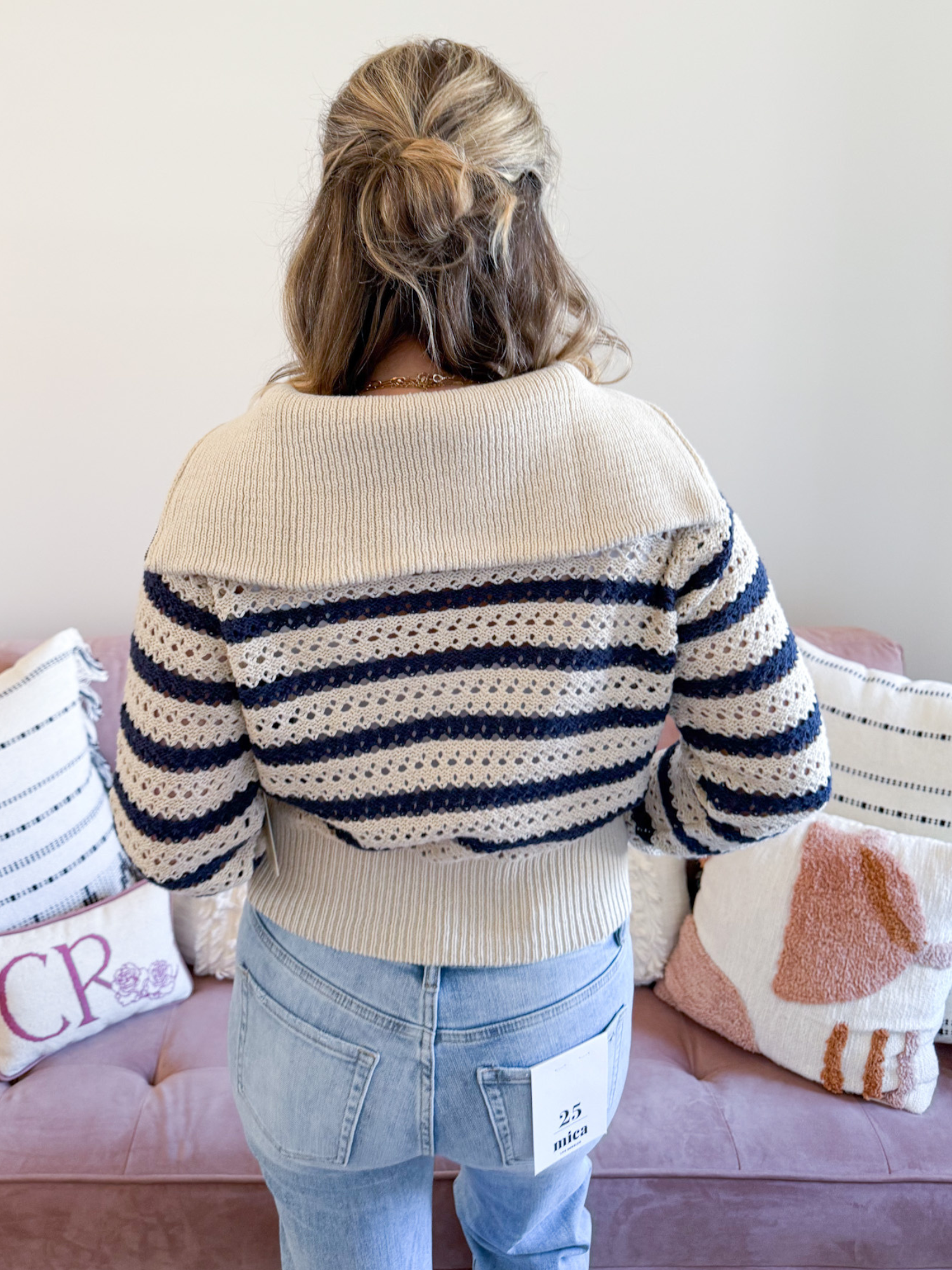 Sutton Striped Knit Jacket - The Collective Rose