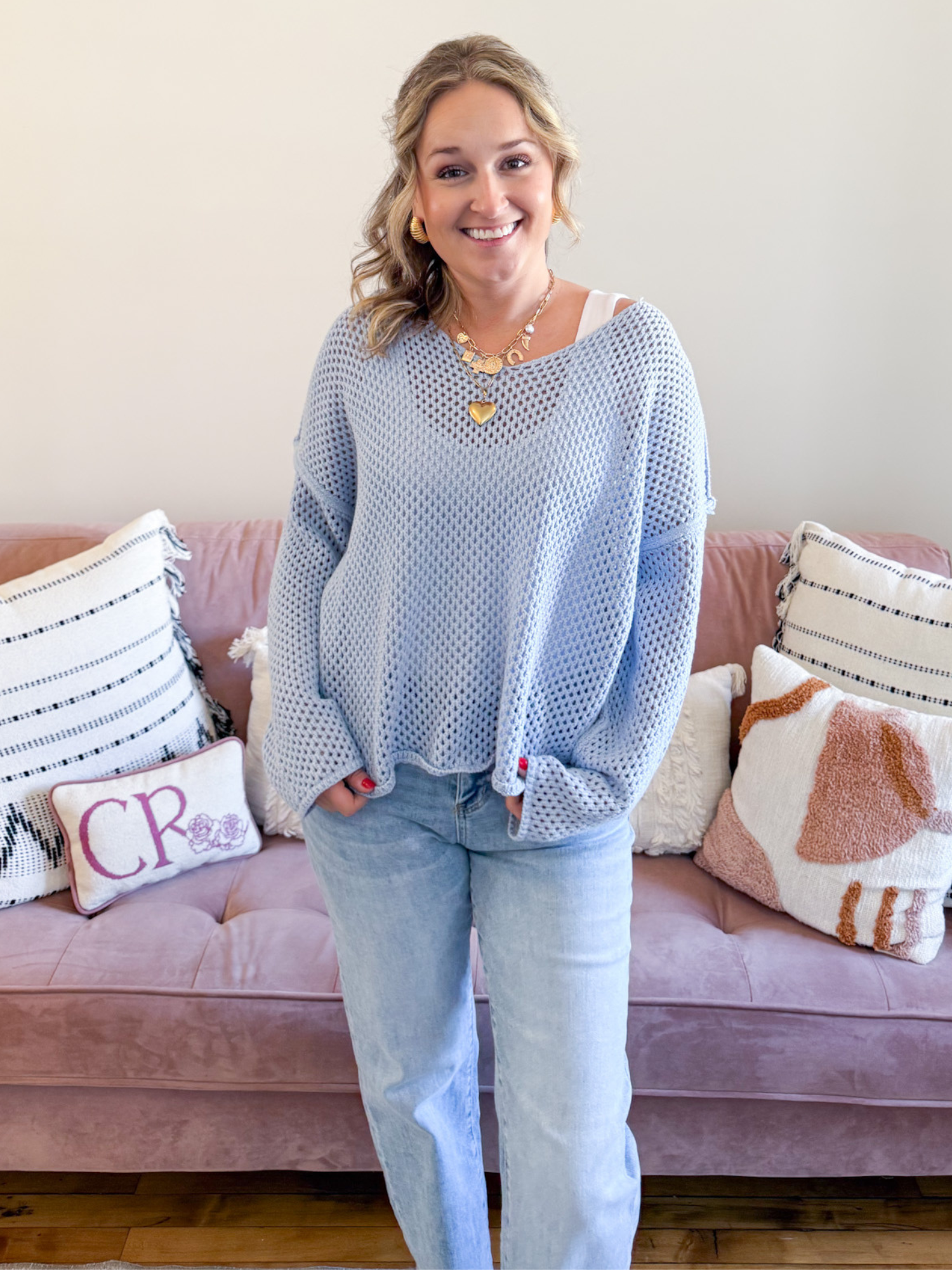 Joanna Knit Sweater - Blue - The Collective Rose