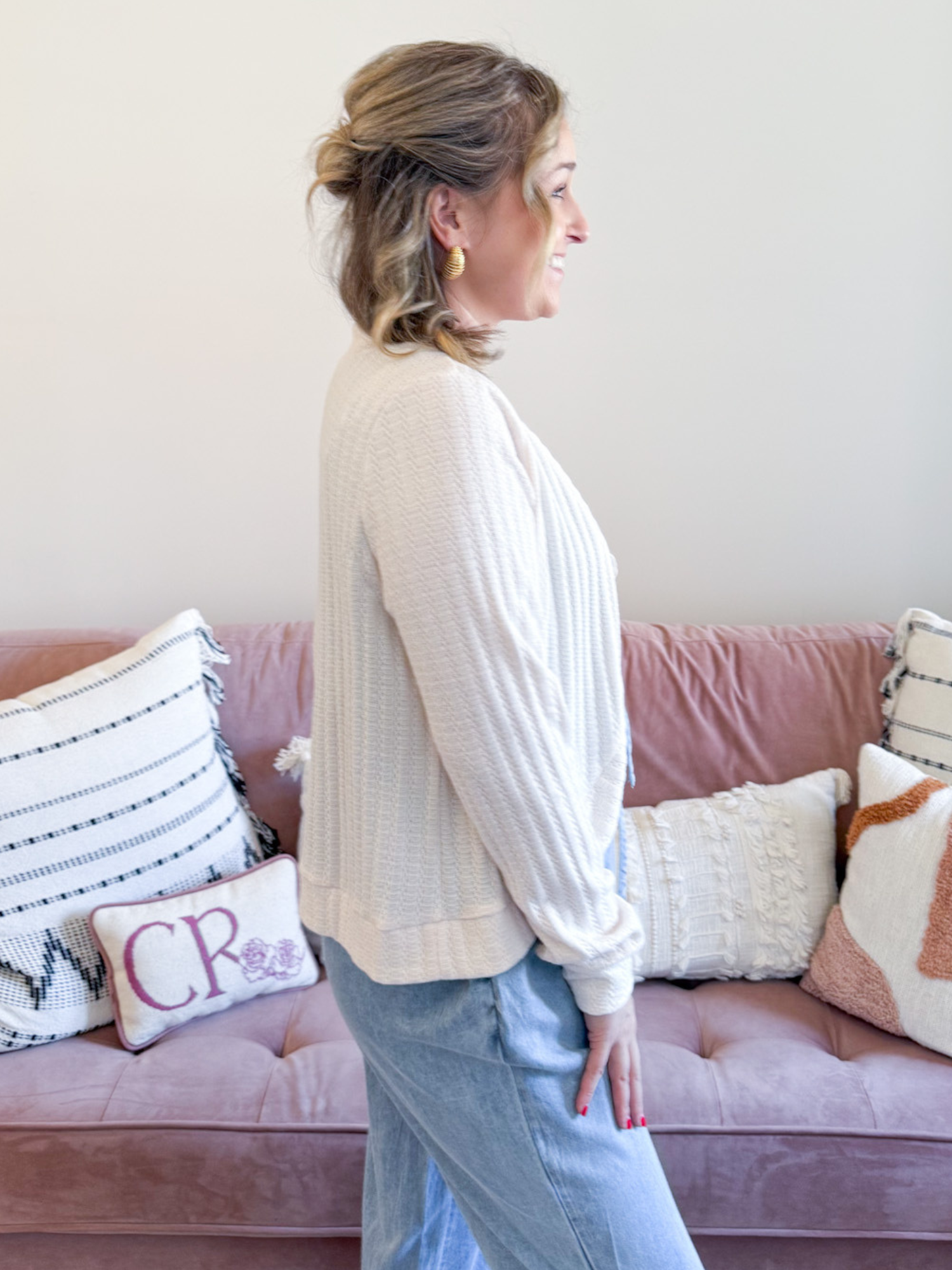 Gia Button Front Cardigan - The Collective Rose