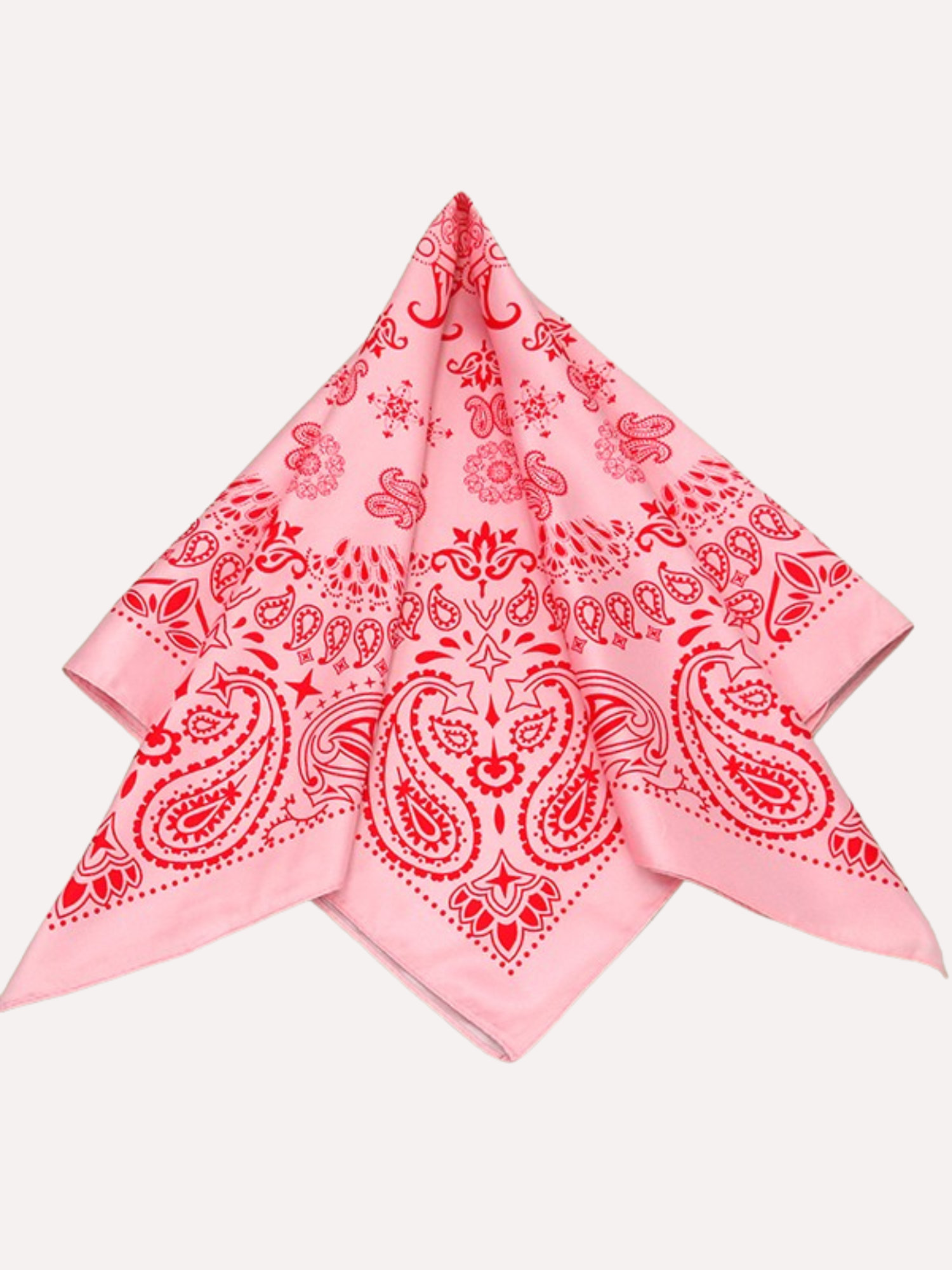 Paisley Pink + Red Bandana Scarf