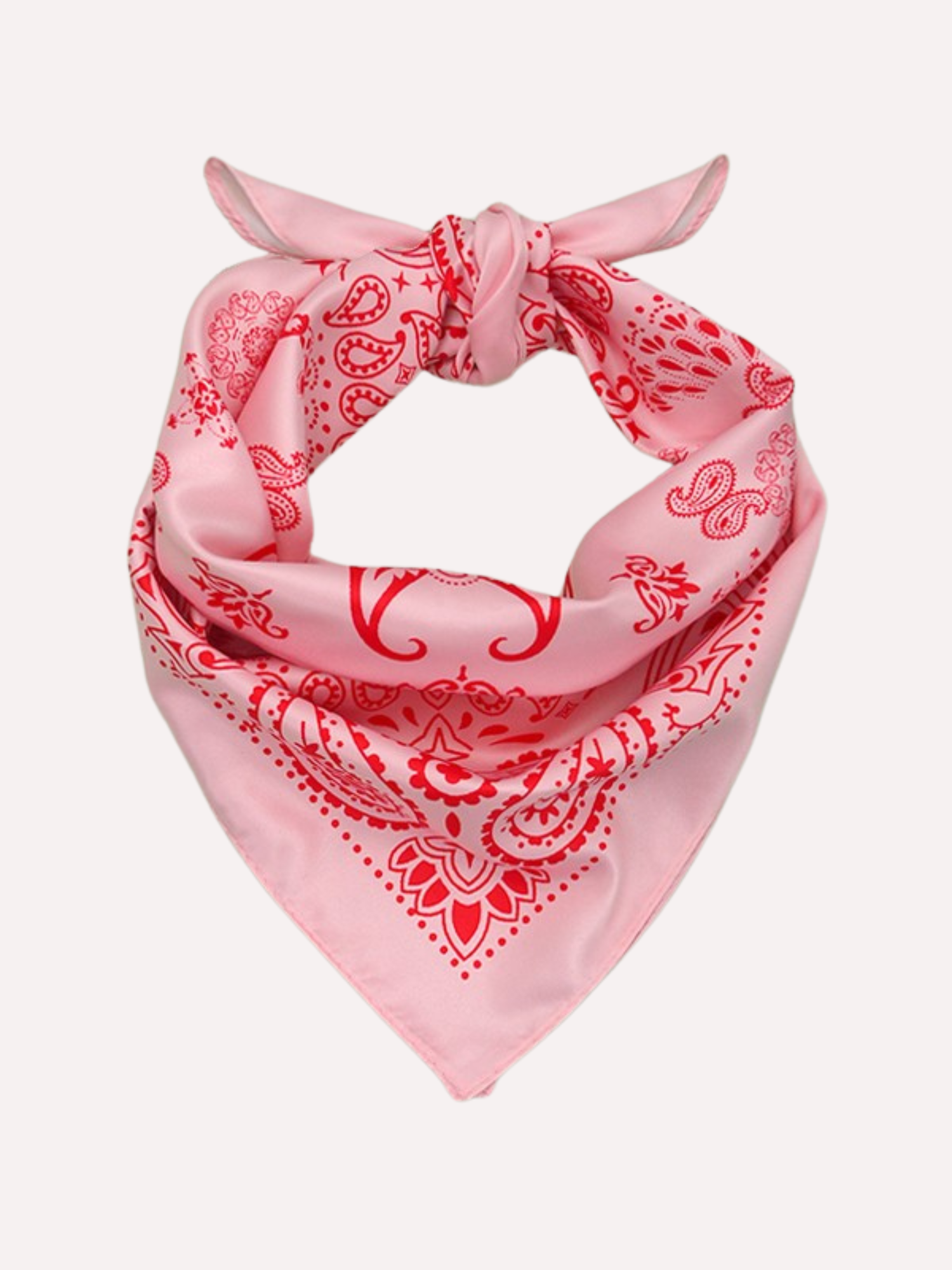Paisley Pink + Red Bandana Scarf