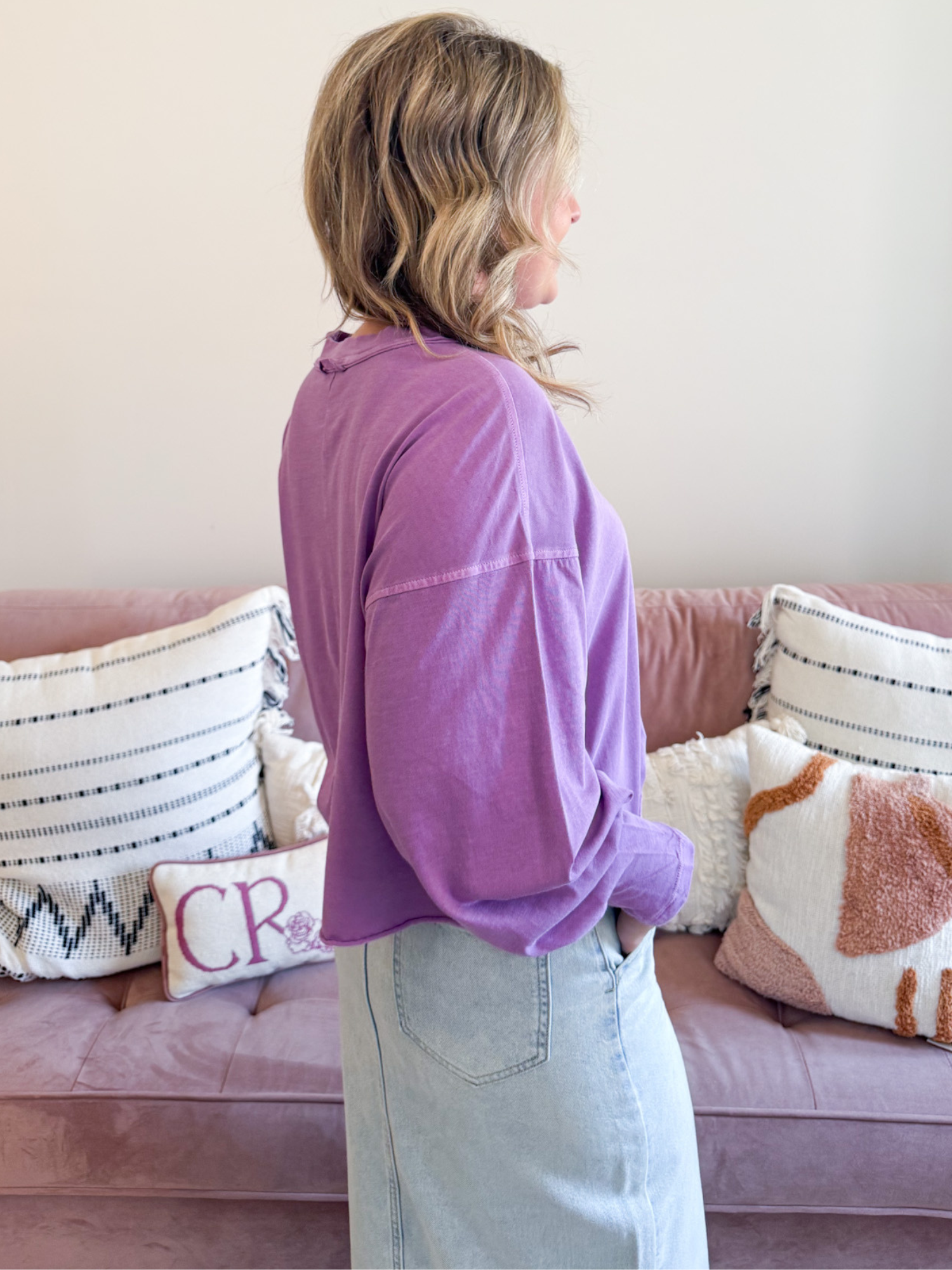 Tess Oversized Long Sleeve - The Collective Rose