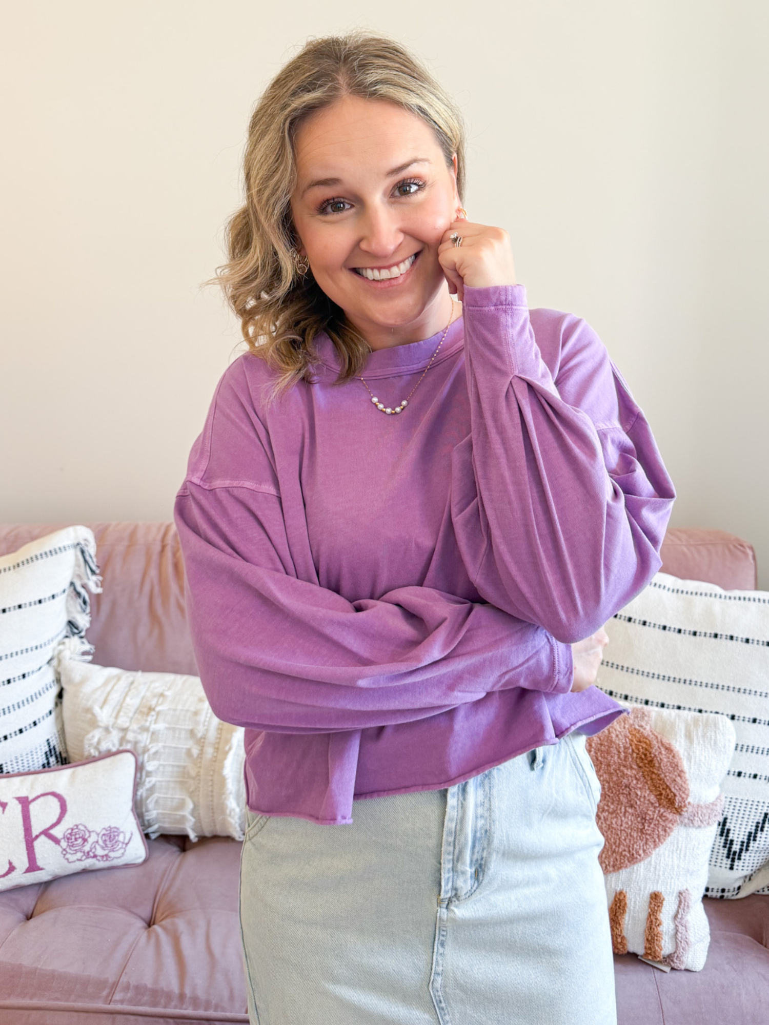Tess Oversized Long Sleeve - The Collective Rose