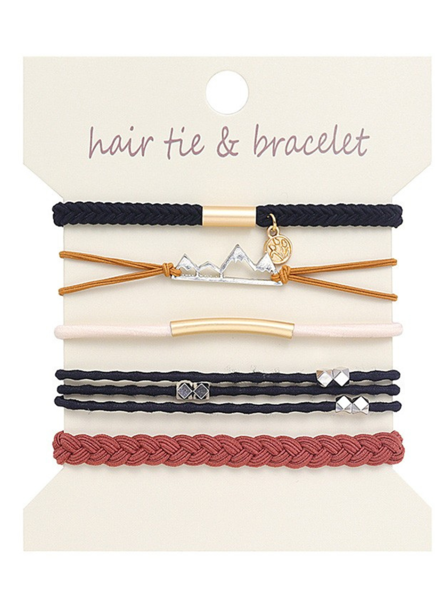 Boho Bracelet Hair Tie Set - Mountain