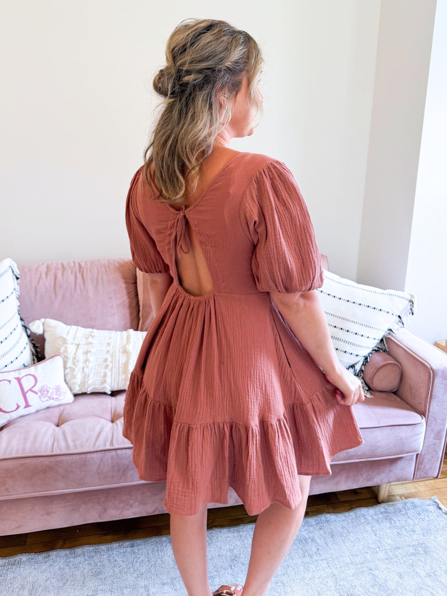 Penny Gauze Mini Dress - The Collective Rose