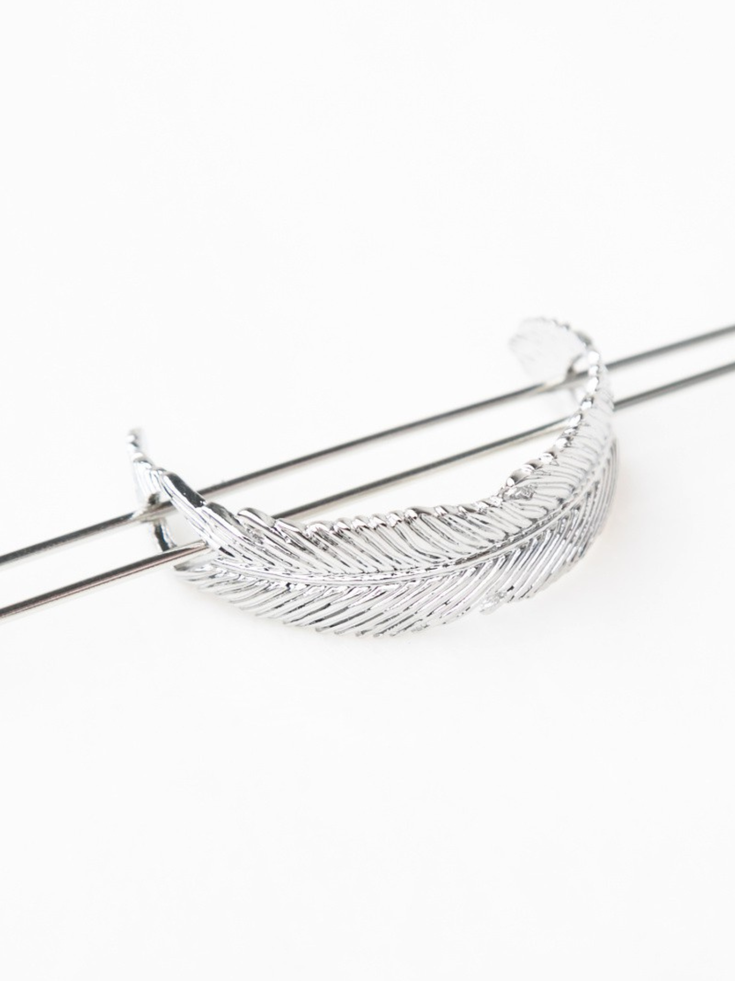 Feather Bun Cuff - Silver - The Collective Rose