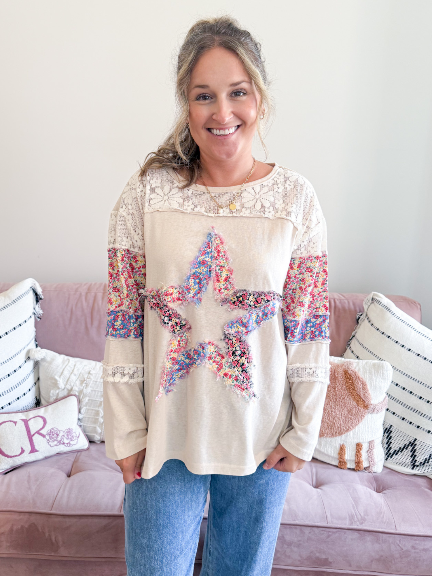 Star Color Block Top - The Collective Rose