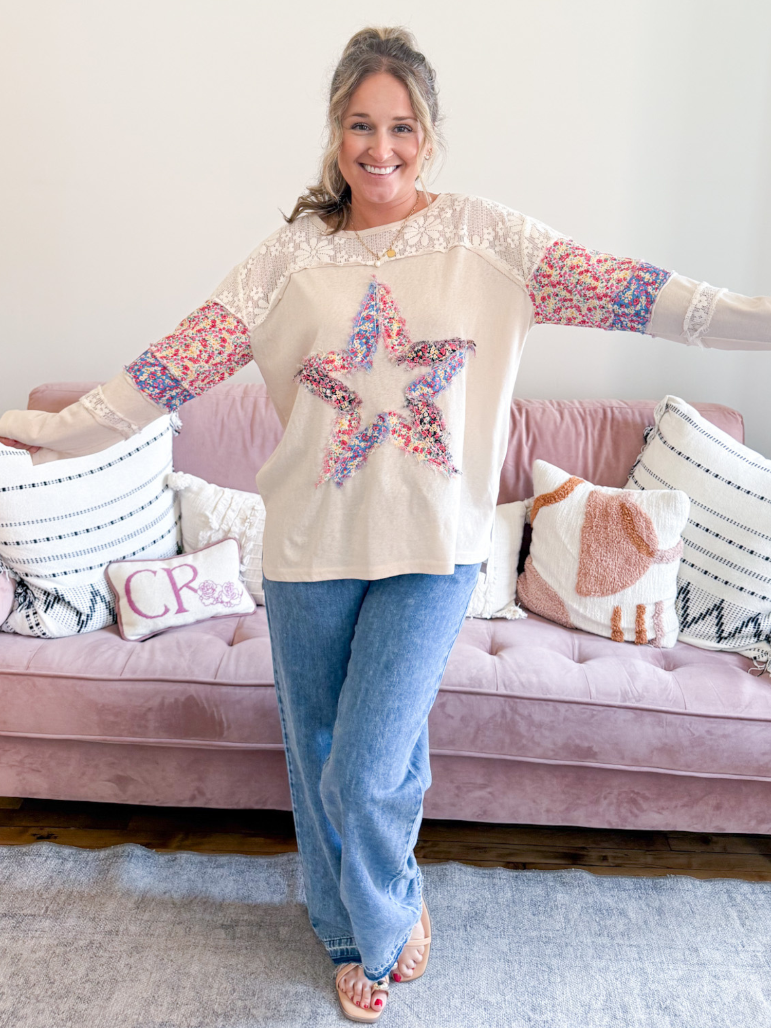Star Color Block Top - The Collective Rose