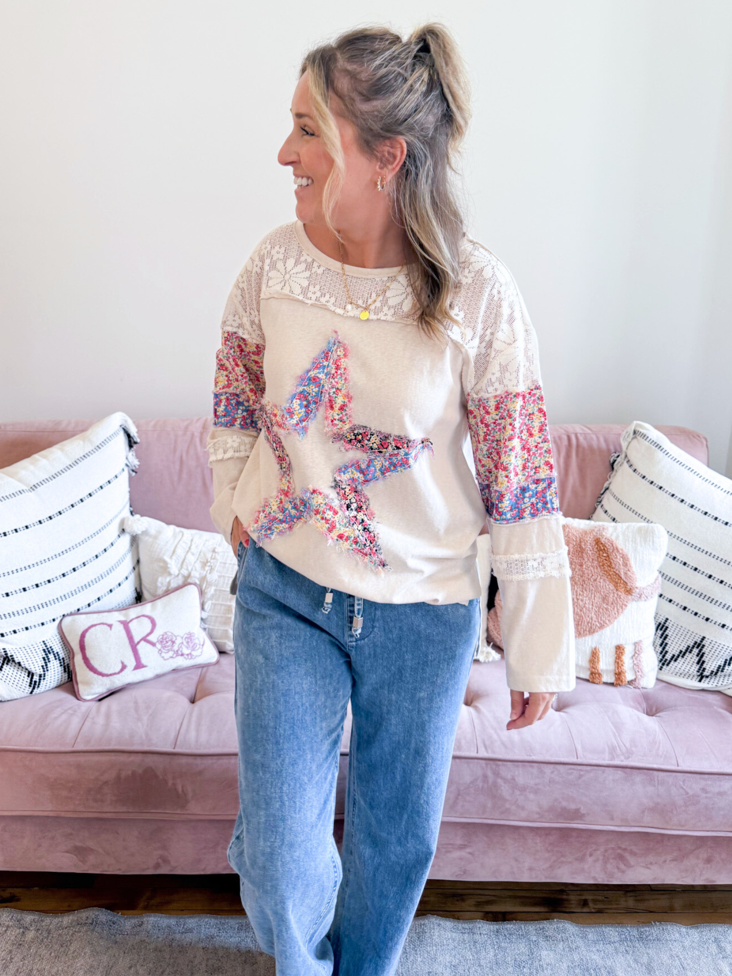 Star Color Block Top - The Collective Rose