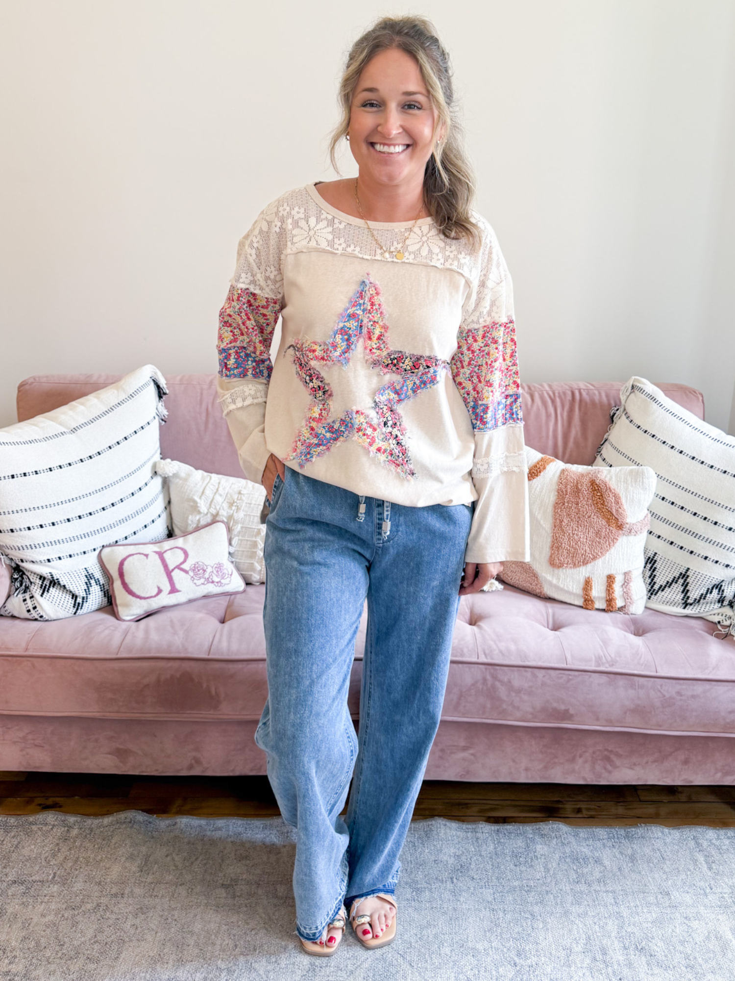 Star Color Block Top - The Collective Rose