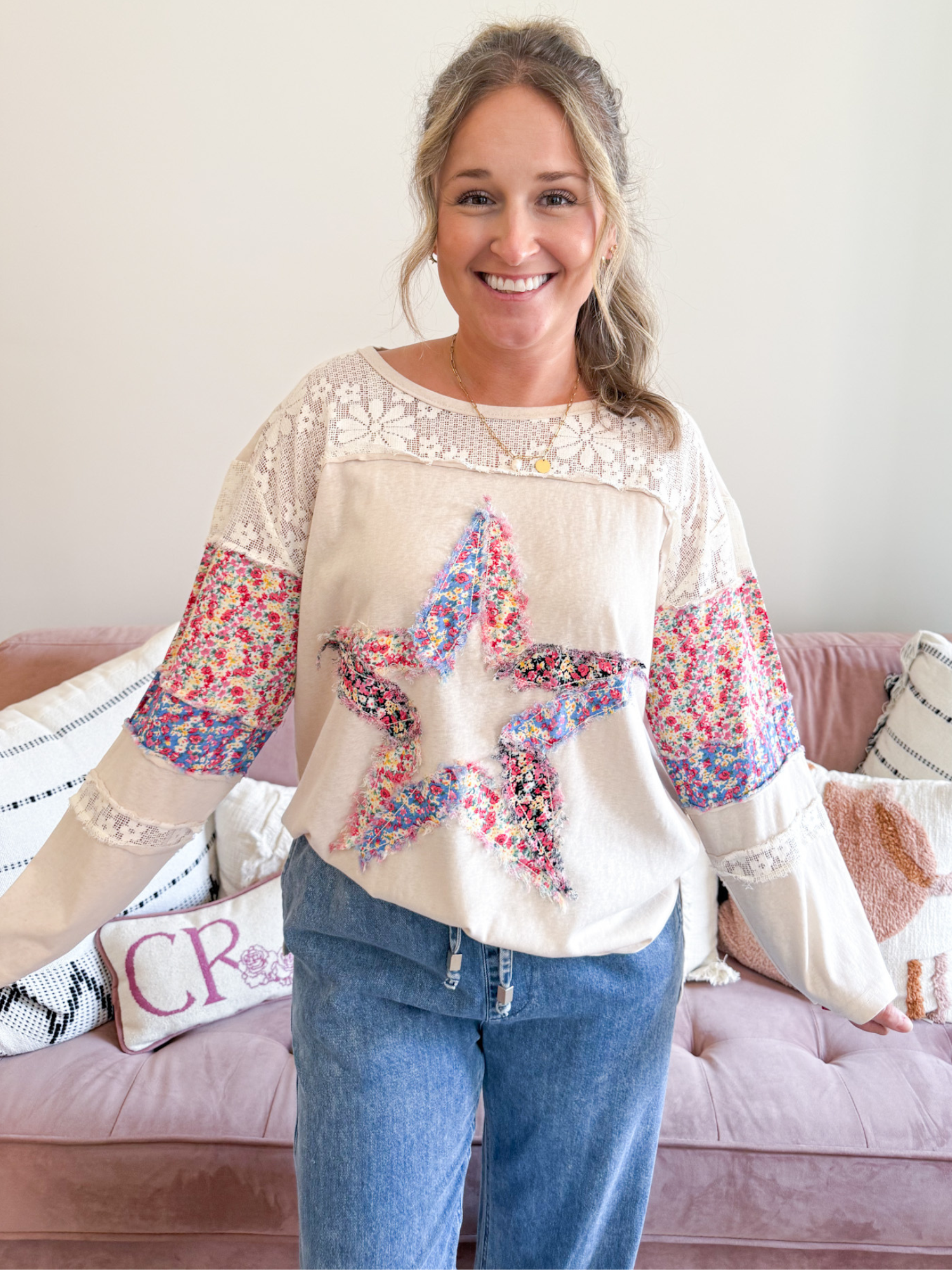 Star Color Block Top - The Collective Rose