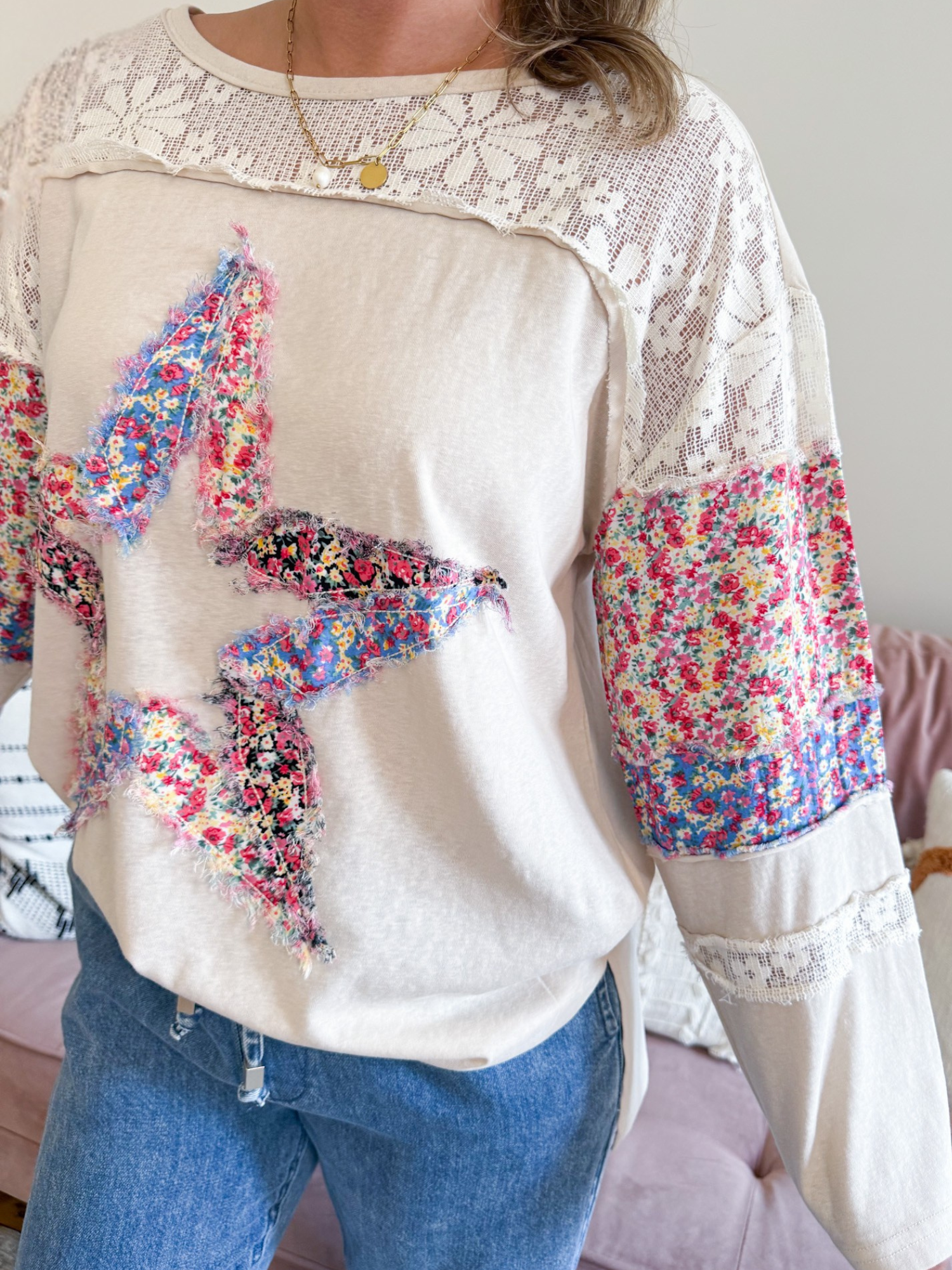 Star Color Block Top - The Collective Rose