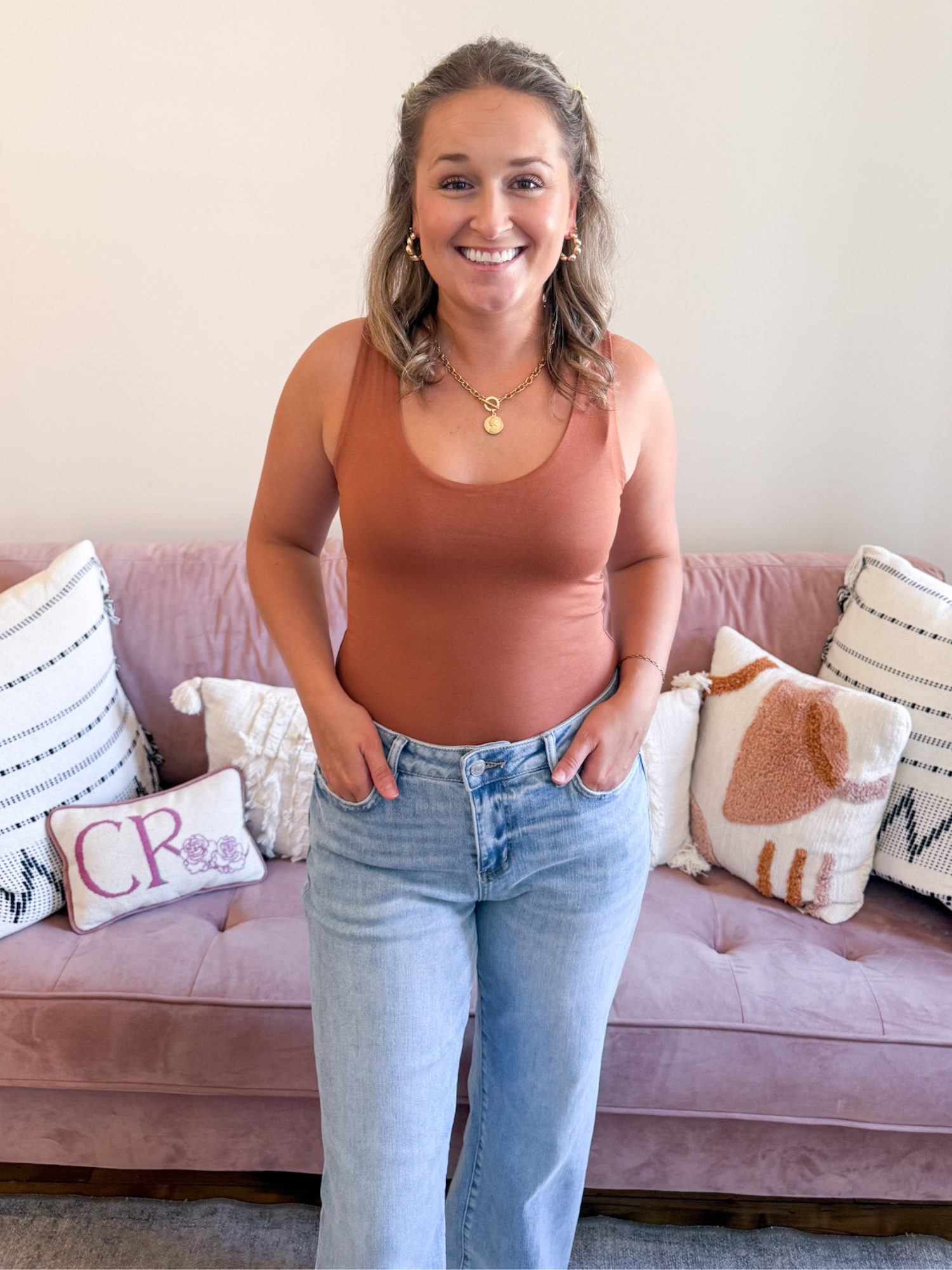 Scoop Neck Everyday Tank - Bisque - The Collective Rose