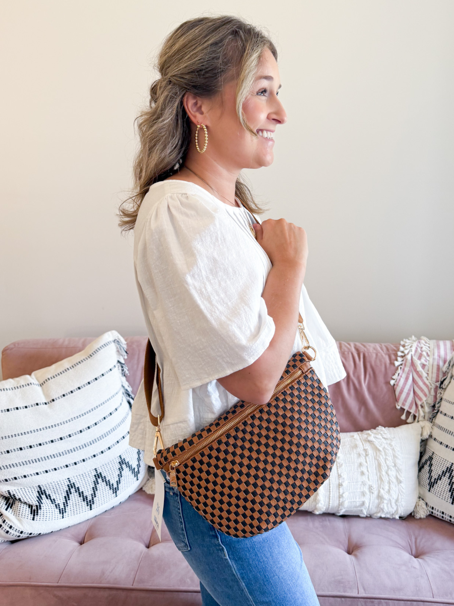 Westlyn Woven Bum Bag - Coffee - The Collective Rose