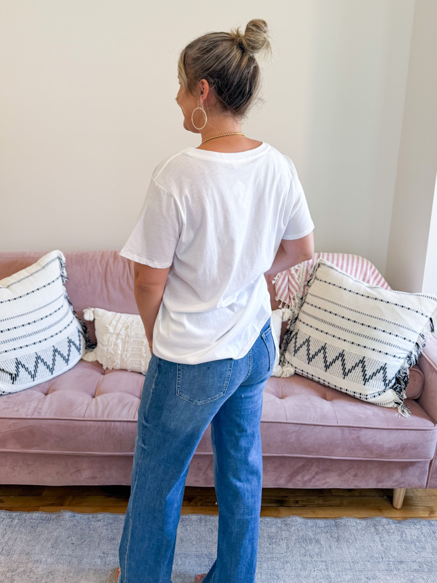 Boyfriend V-Neck Tee - The Collective Rose