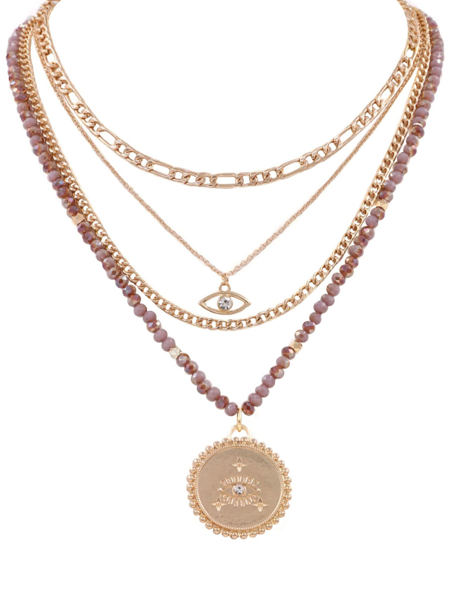 Evil Eye Layered Necklace - The Collective Rose