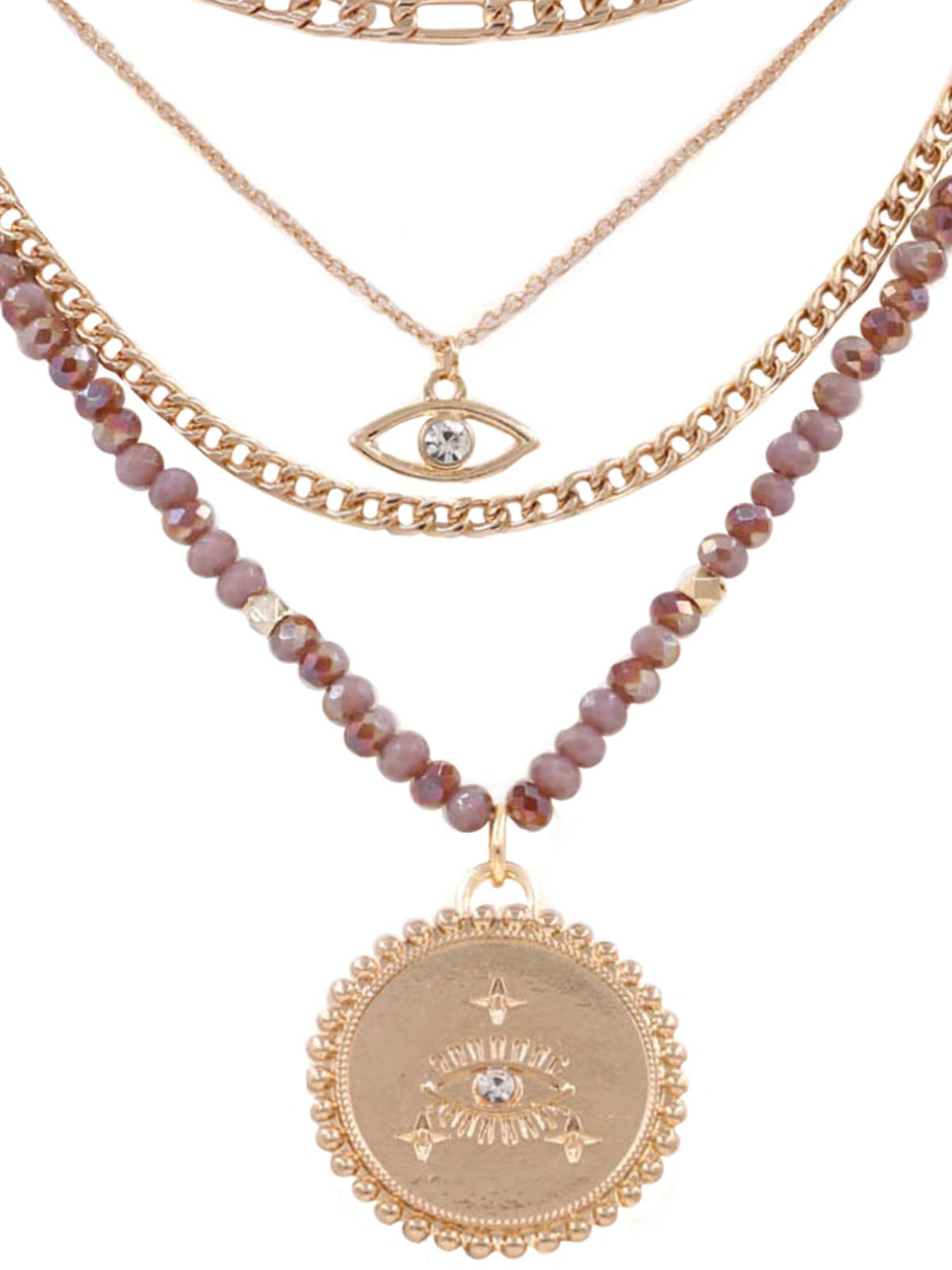 Evil Eye Layered Necklace - The Collective Rose