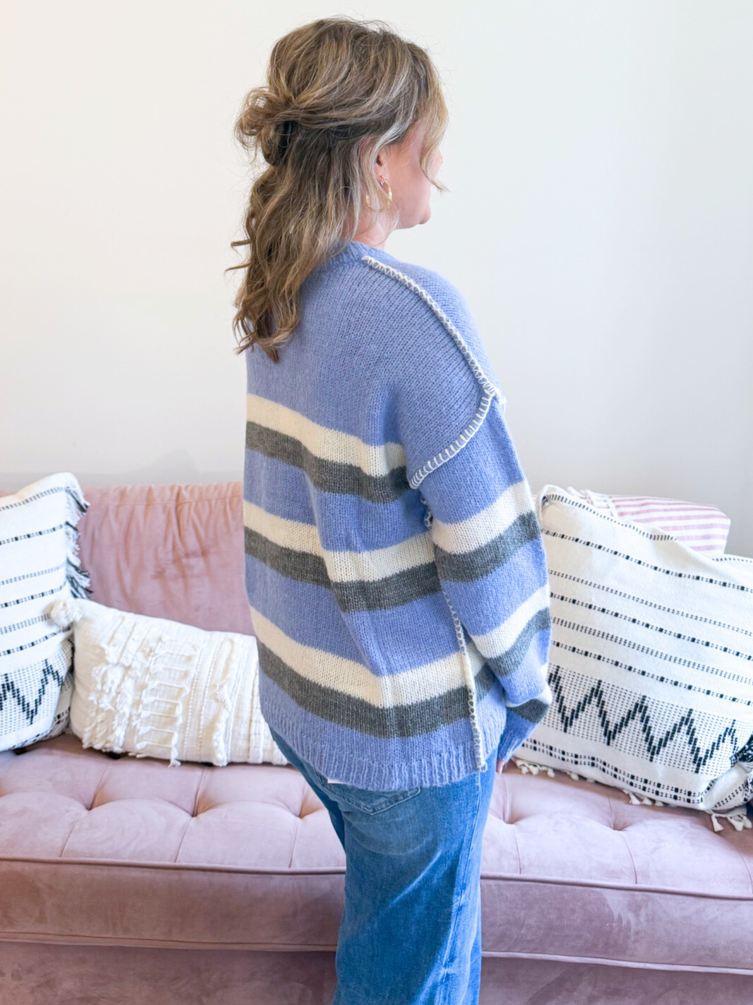 Emerson Striped Sweater - The Collective Rose