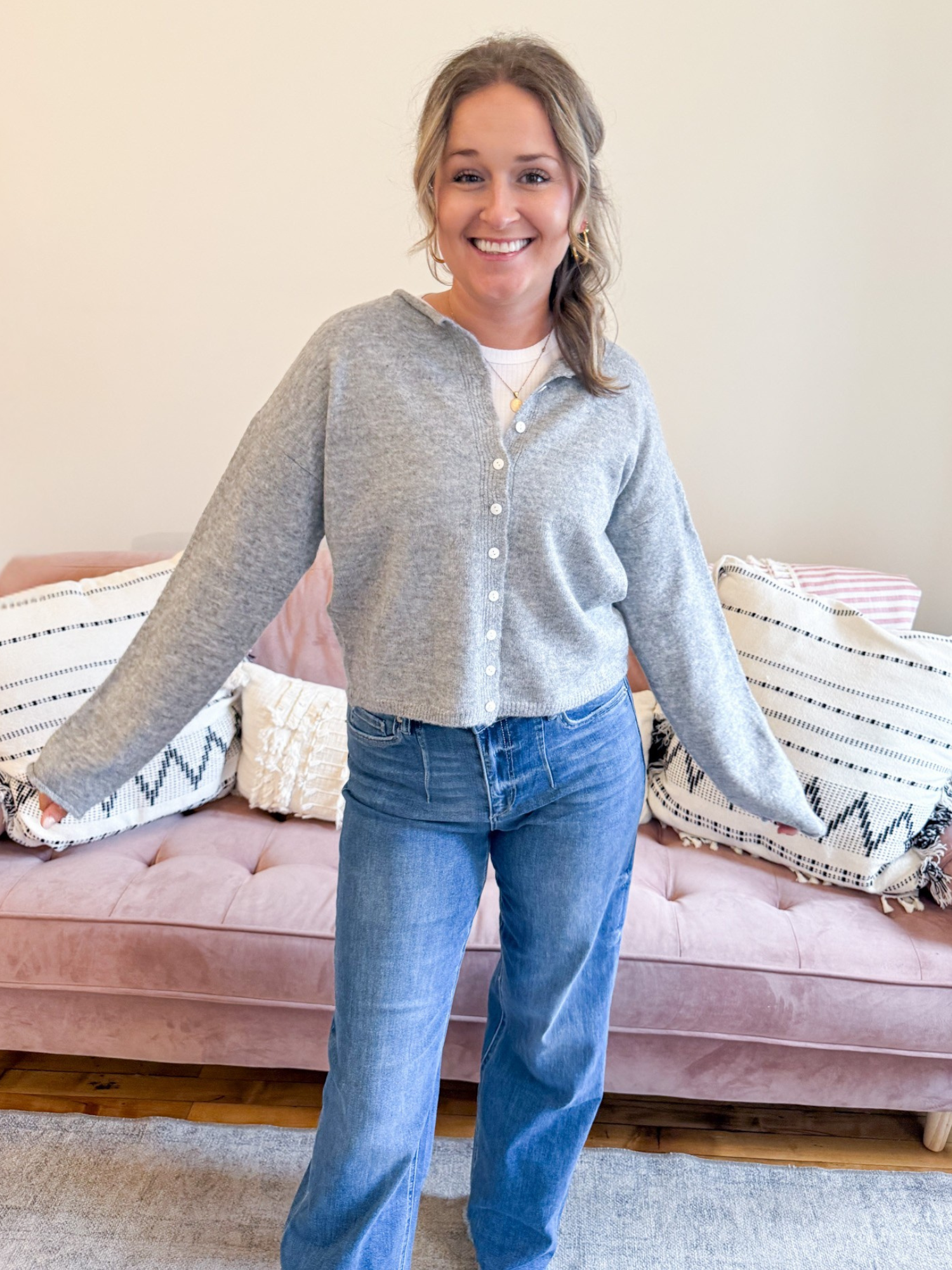 Marley Lightweight Cardigan - Gray - The Collective Rose