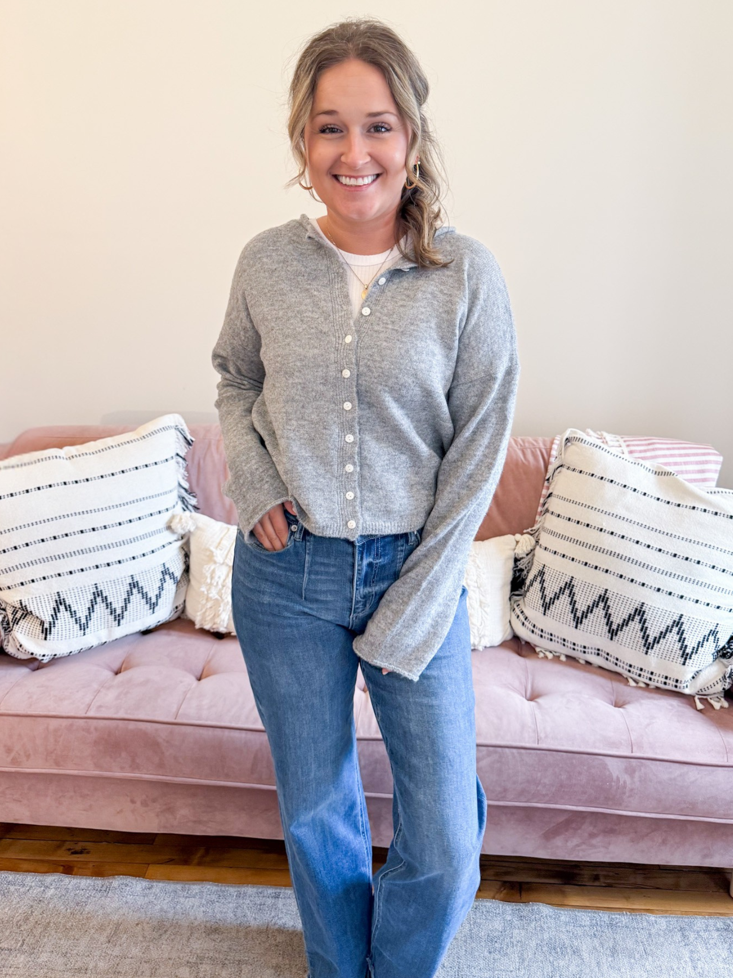 Marley Lightweight Cardigan - Gray - The Collective Rose