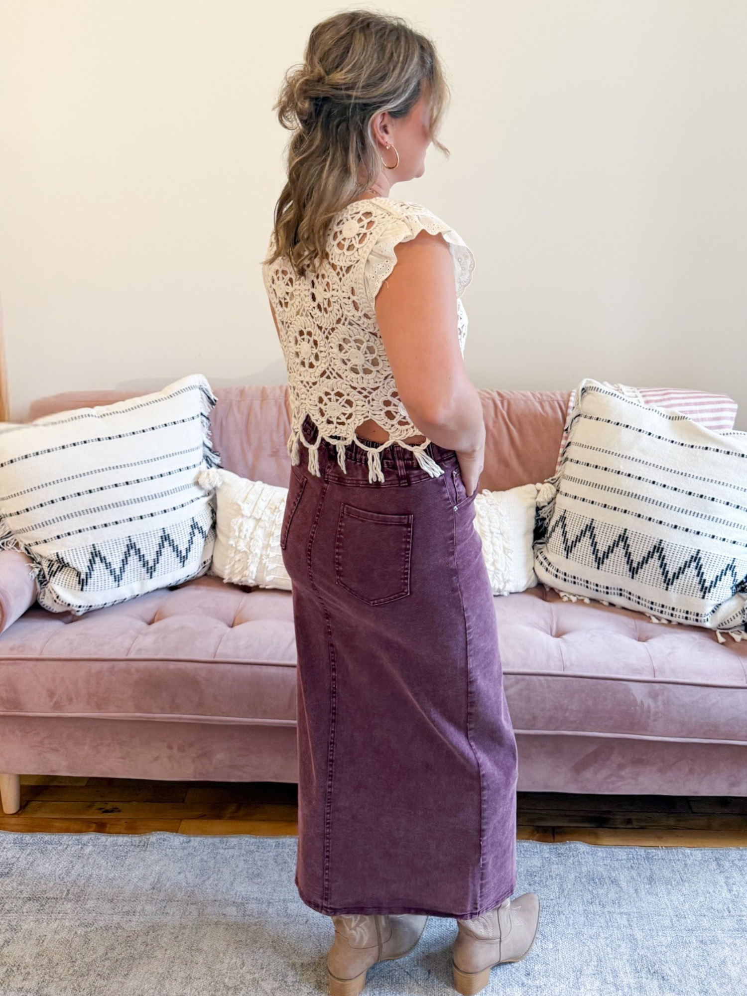 Amelia Twill Maxi Skirt - The Collective Rose