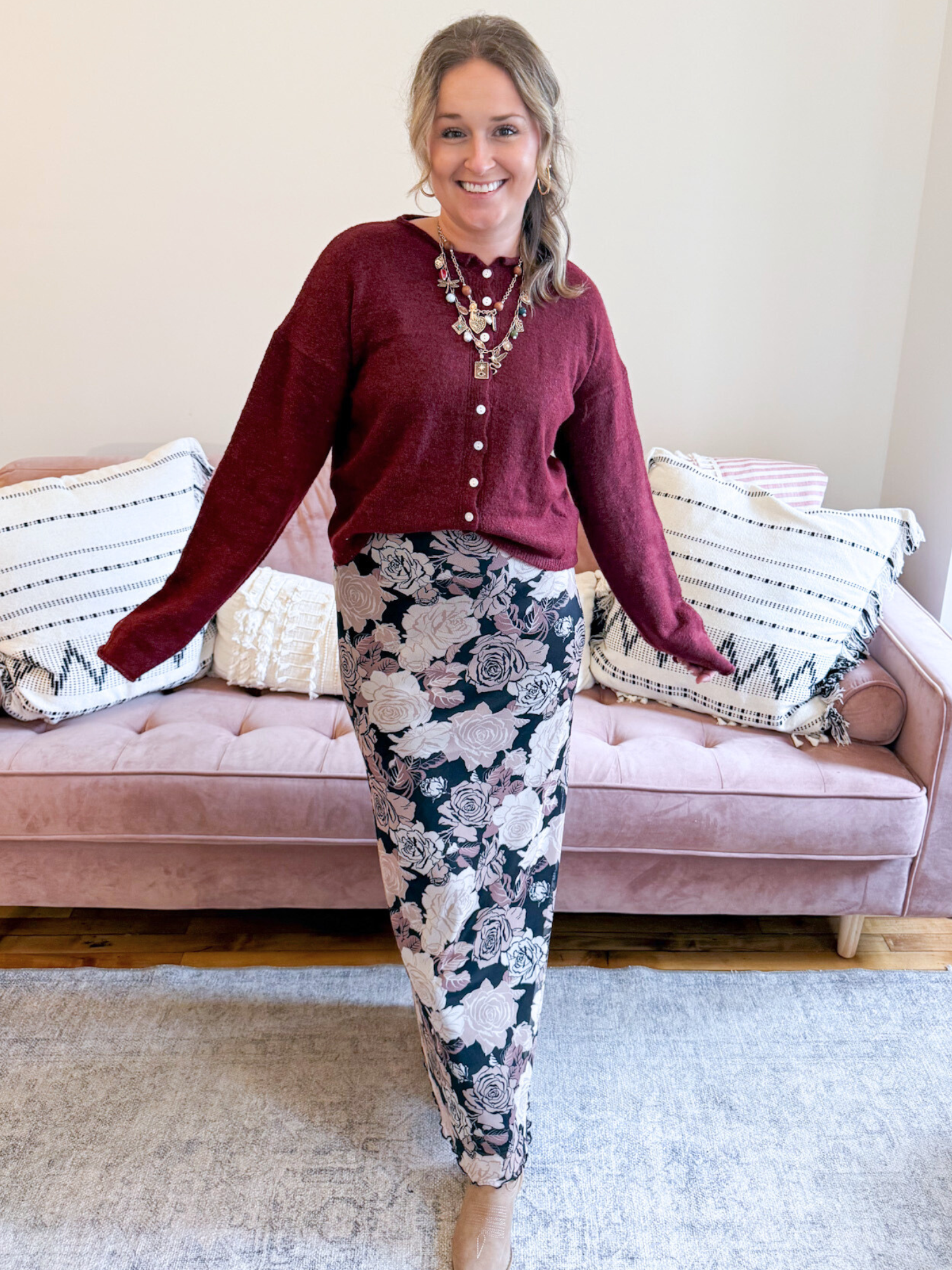 Stevie Floral Print Maxi Skirt - The Collective Rose