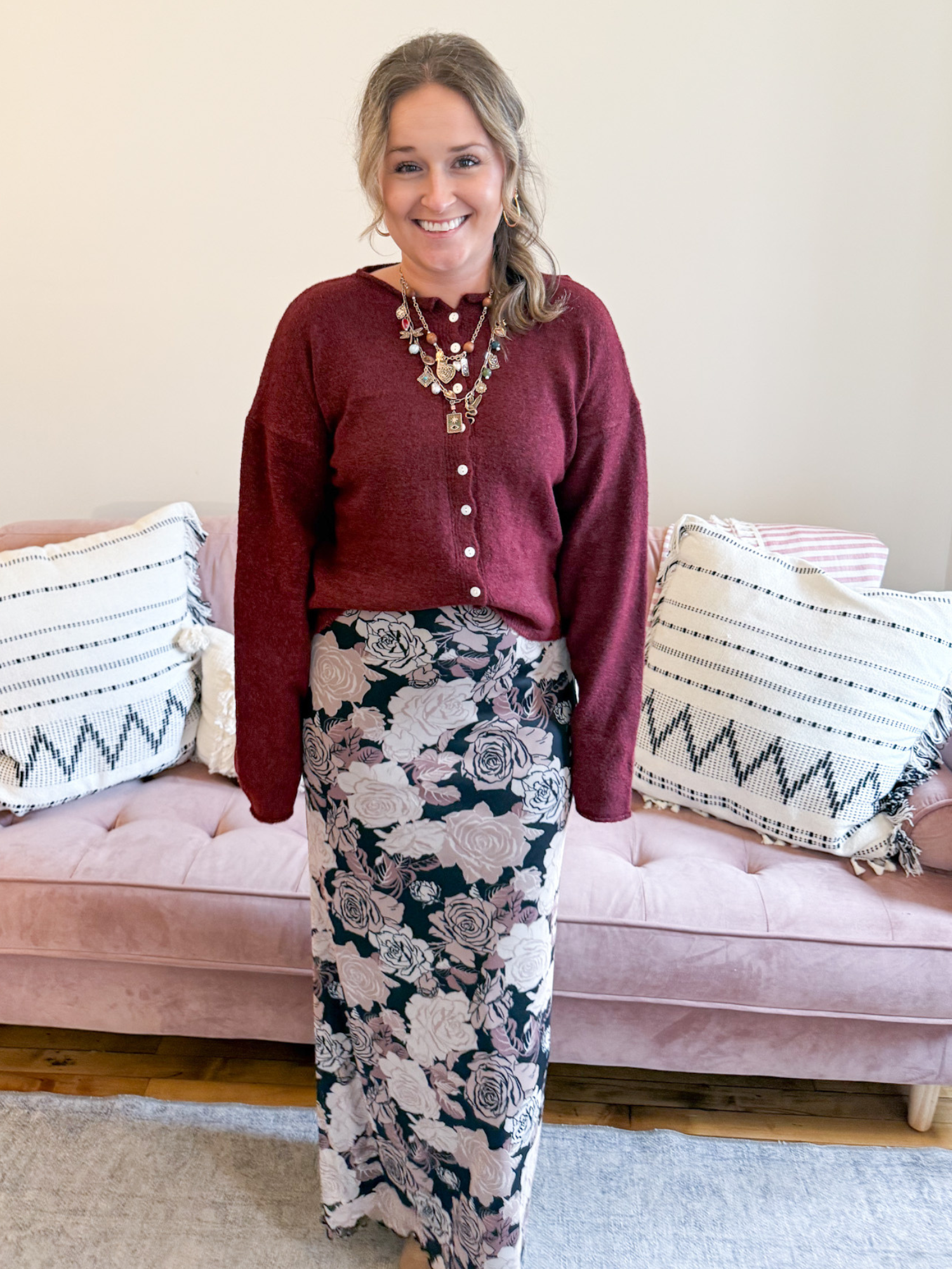 Stevie Floral Print Maxi Skirt - The Collective Rose