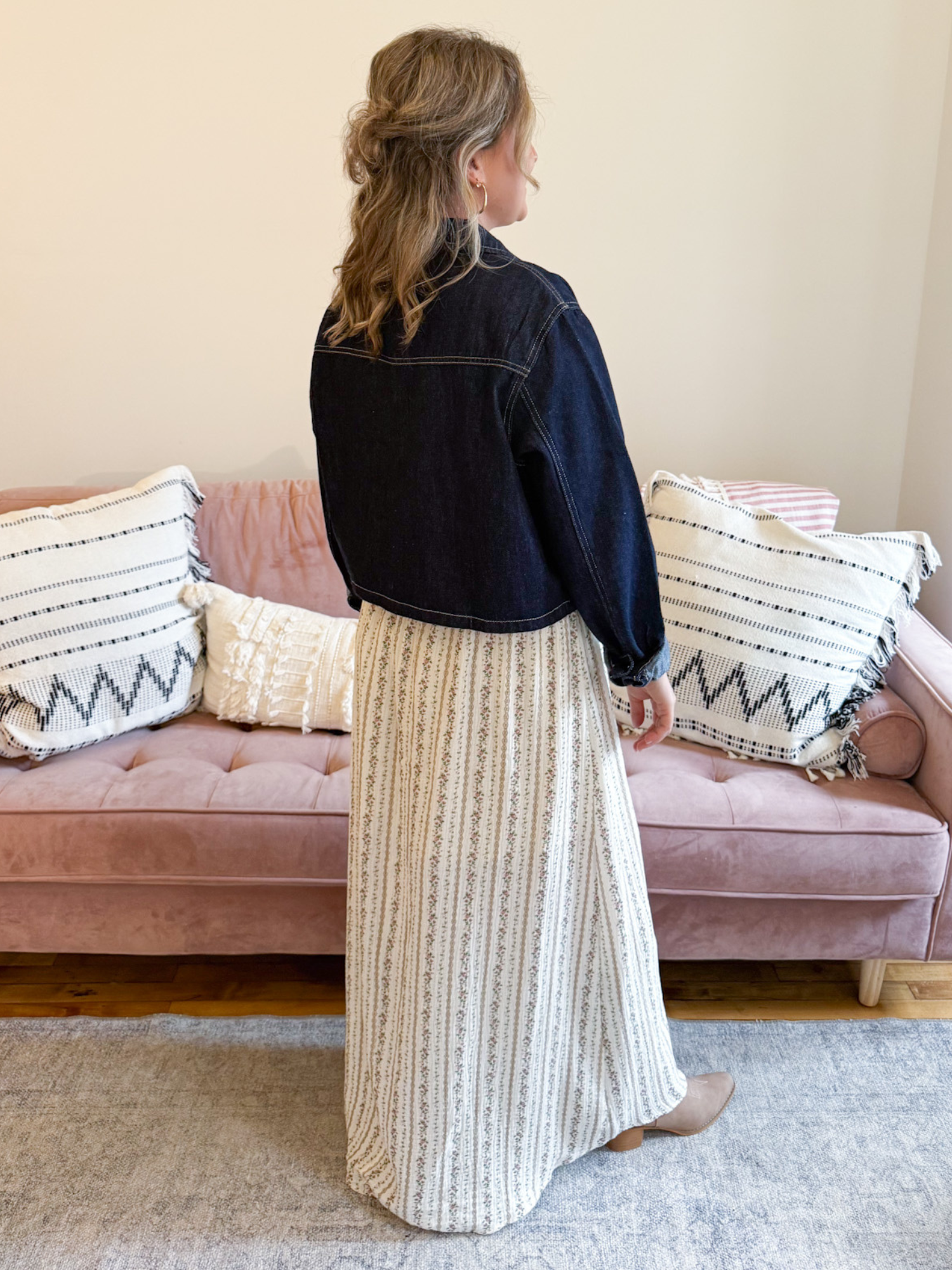 Kit Floral Stripe Maxi Skirt - The Collective Rose