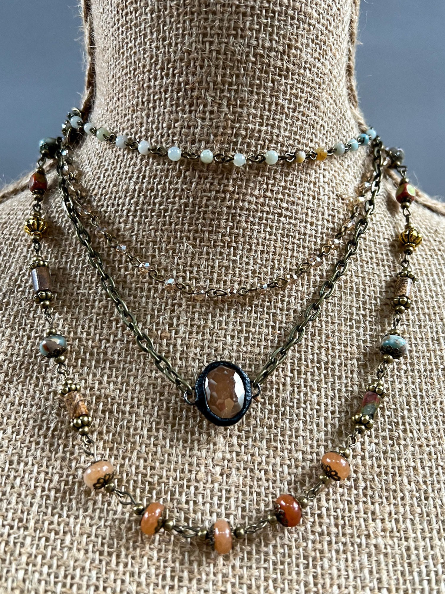 Justina Magnetic Layered Necklace - Multi - The Collective Rose