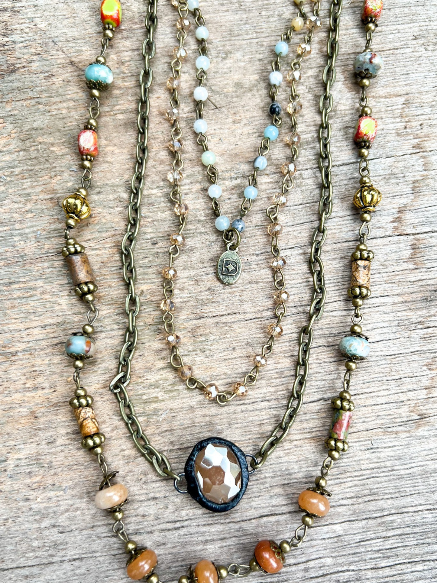 Justina Magnetic Layered Necklace - Multi - The Collective Rose