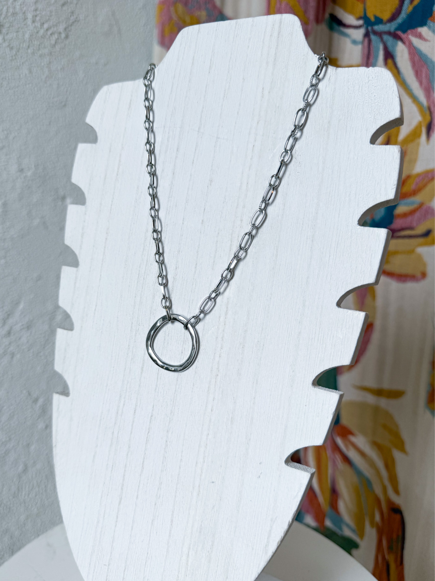 Gretchen Hoop Pendant Necklace - The Collective Rose