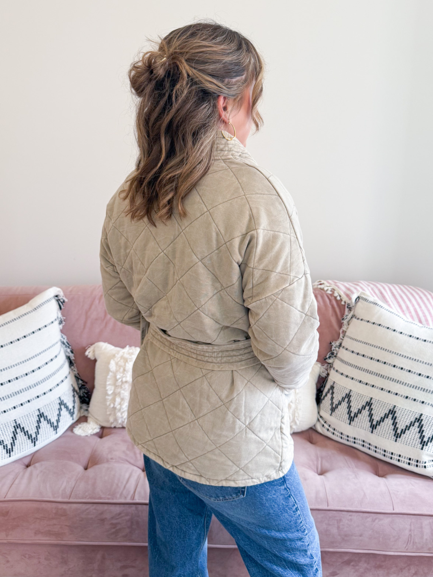Greysen Quilted Wrap Jacket - The Collective Rose