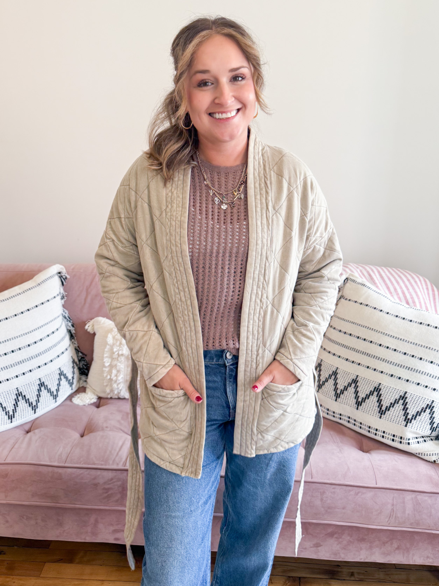 Greysen Quilted Wrap Jacket - The Collective Rose