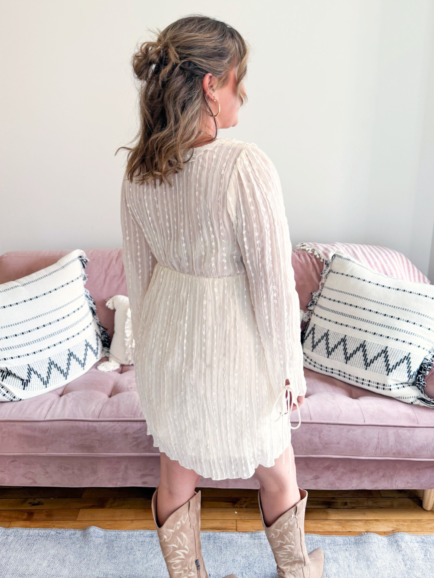 Maren Embroidered Ruffle Mini Dress - The Collective Rose