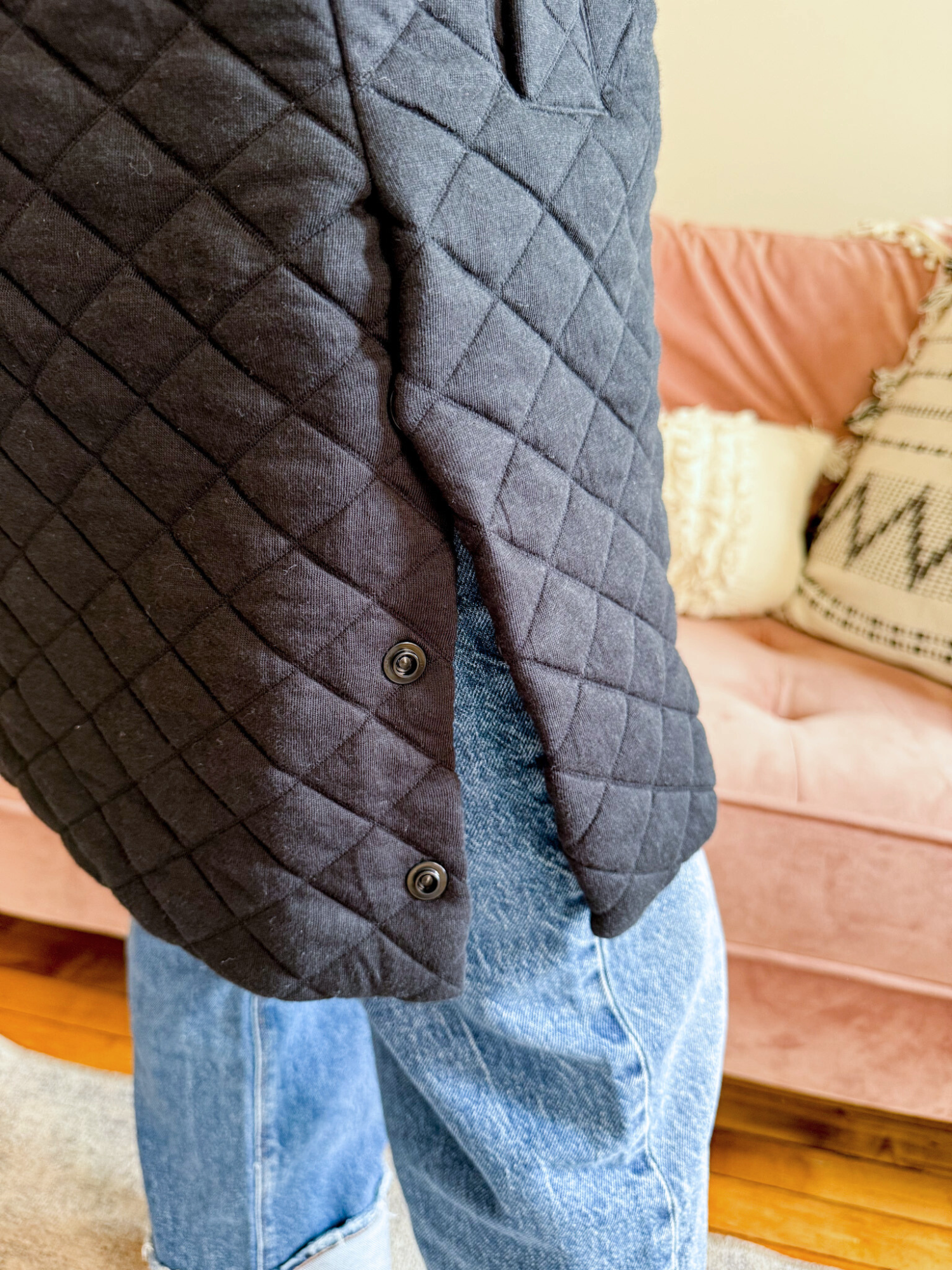 Nala Longline Quilted Vest - The Collective Rose