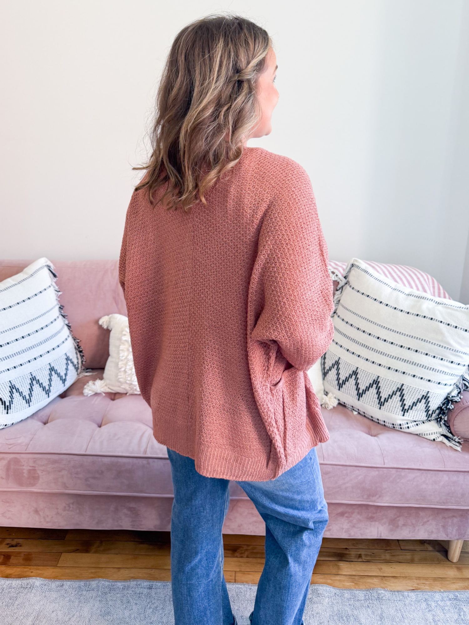 Ari Lightweight Cardigan - Rose - The Collective Rose