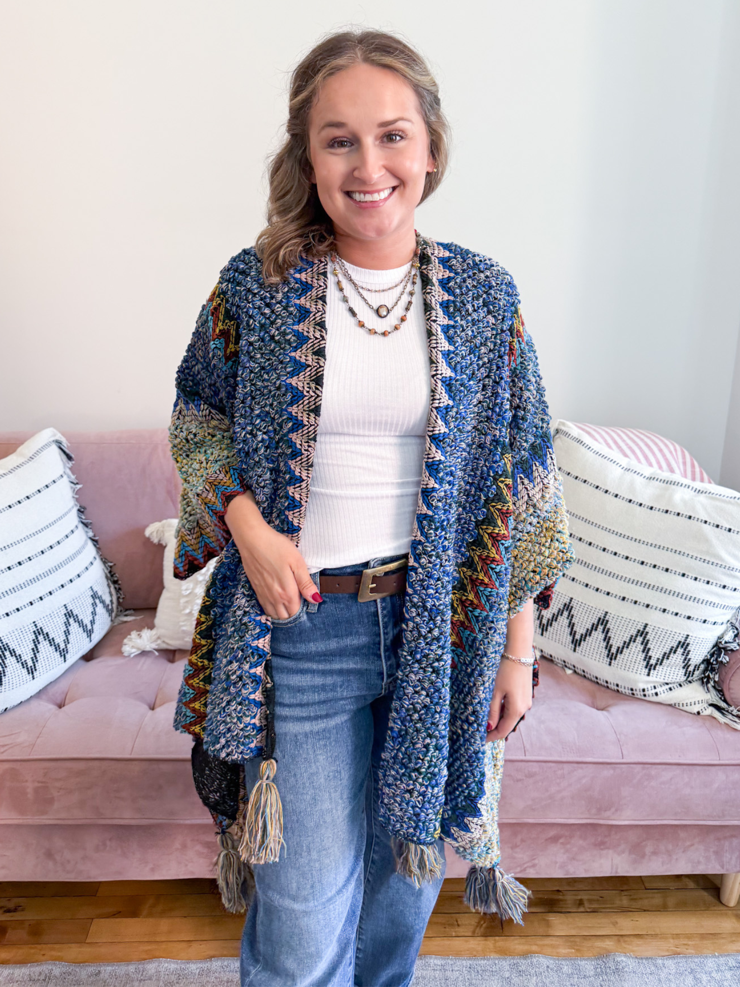 Laurel Crochet Ruana - The Collective Rose